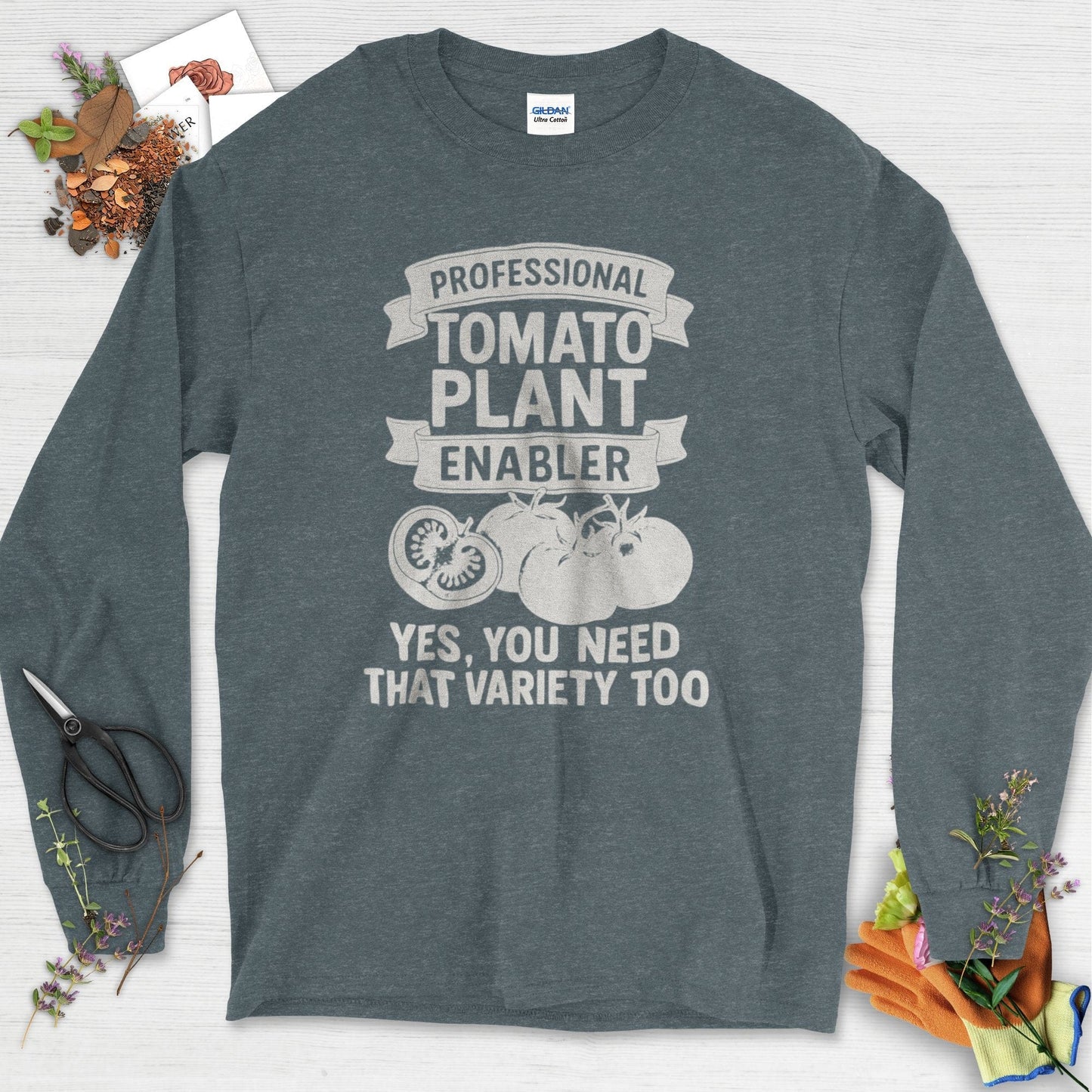 Professional Tomato Plant Enabler Long Sleeve Dark Heather / S Physical Item