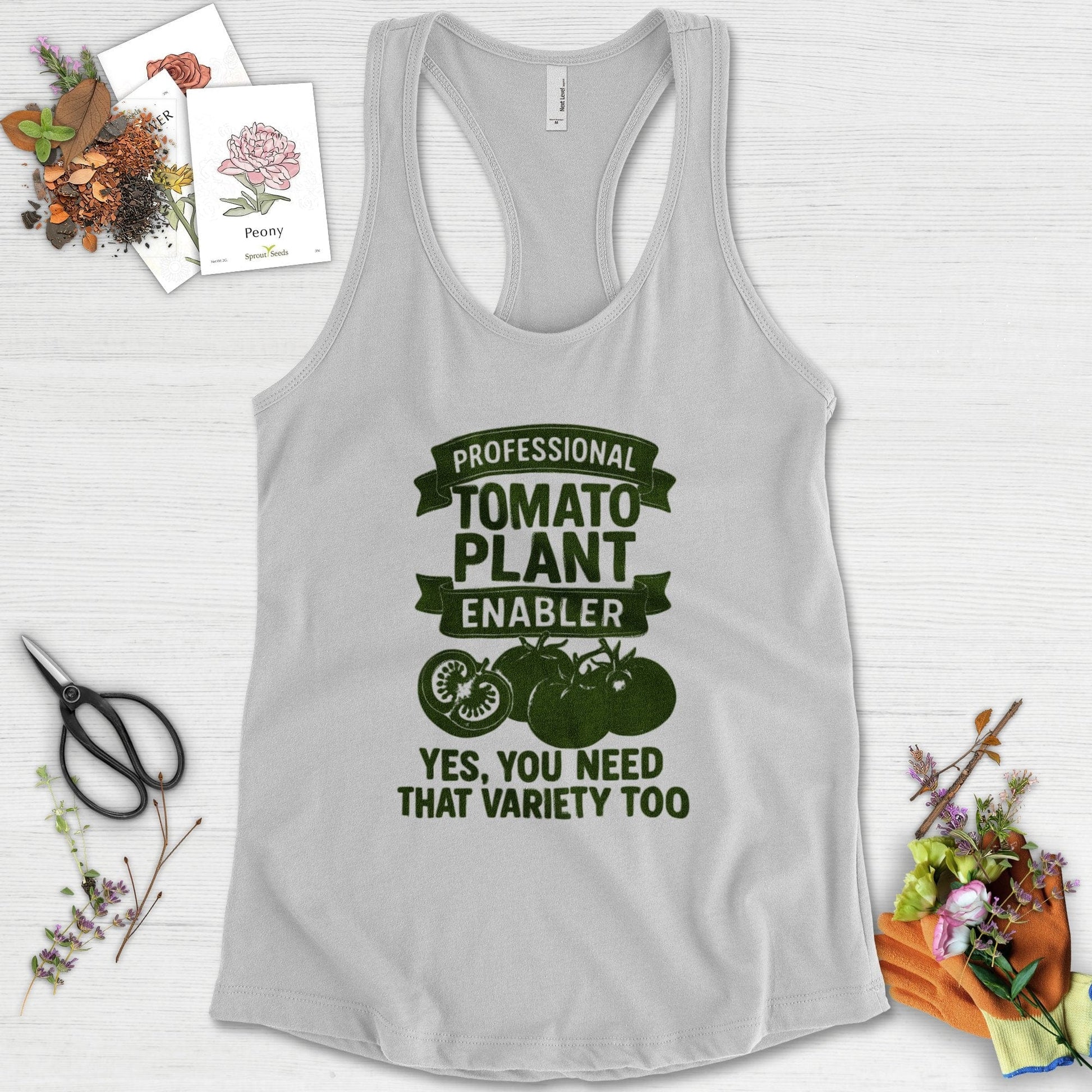 Professional Tomato Plant Enabler Racerback Racerback / XS / Heather Grey Physical Item