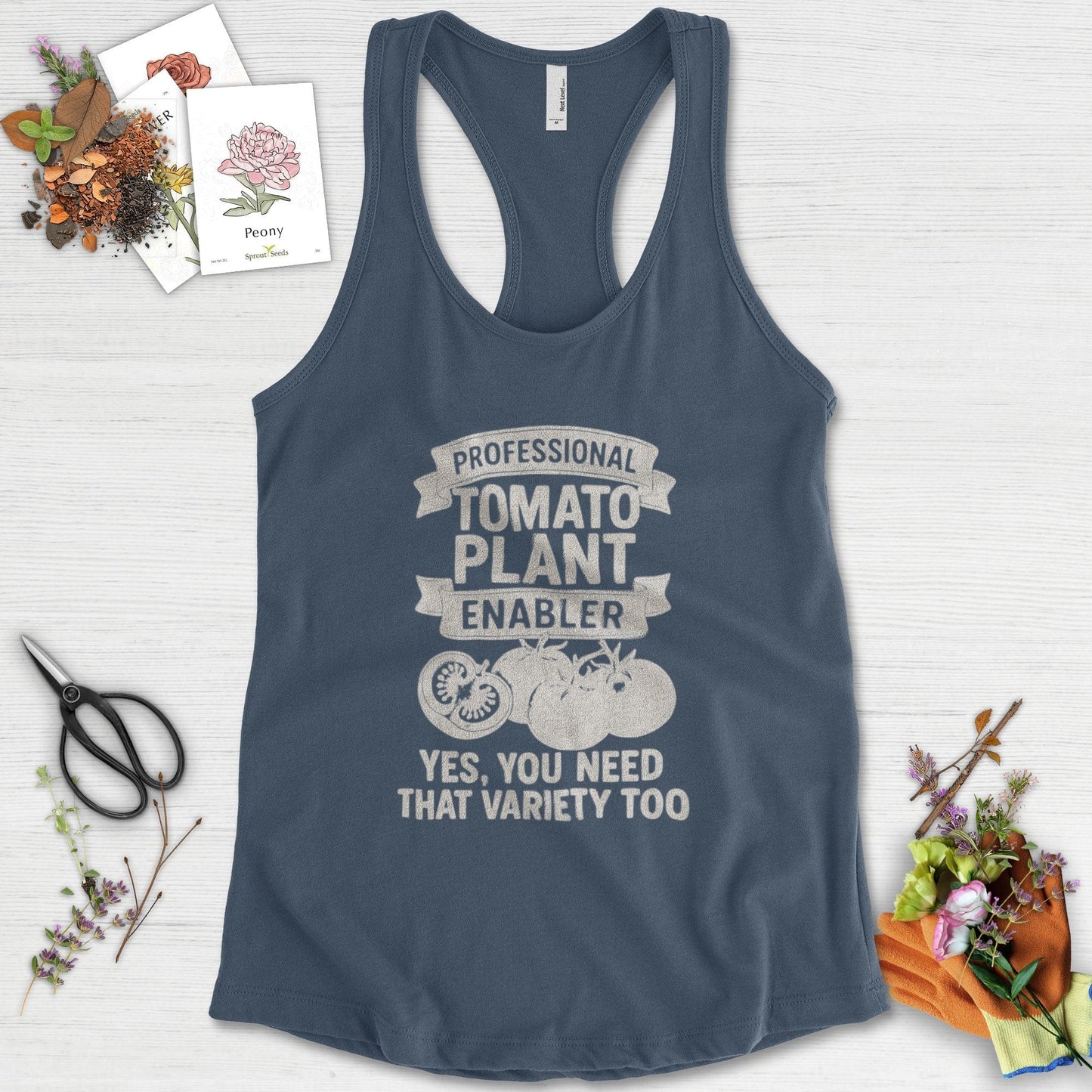 Professional Tomato Plant Enabler Racerback Racerback / XS / Indigo Physical Item