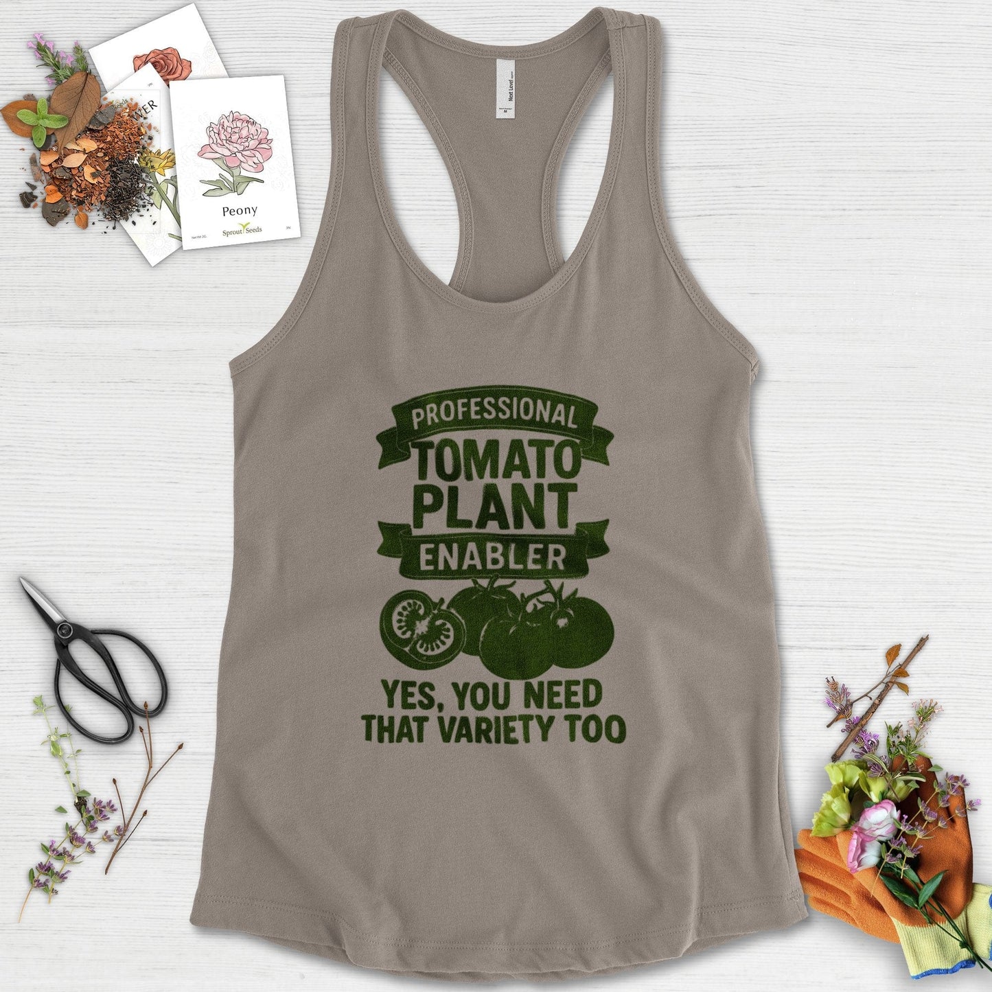 Professional Tomato Plant Enabler Racerback Racerback / XS / Warm Grey Physical Item
