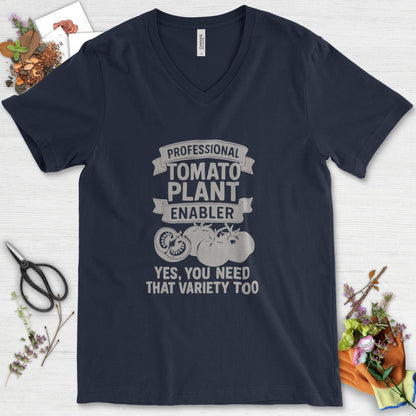 Professional Tomato Plant Enabler V-Neck Navy / S T-Shirt