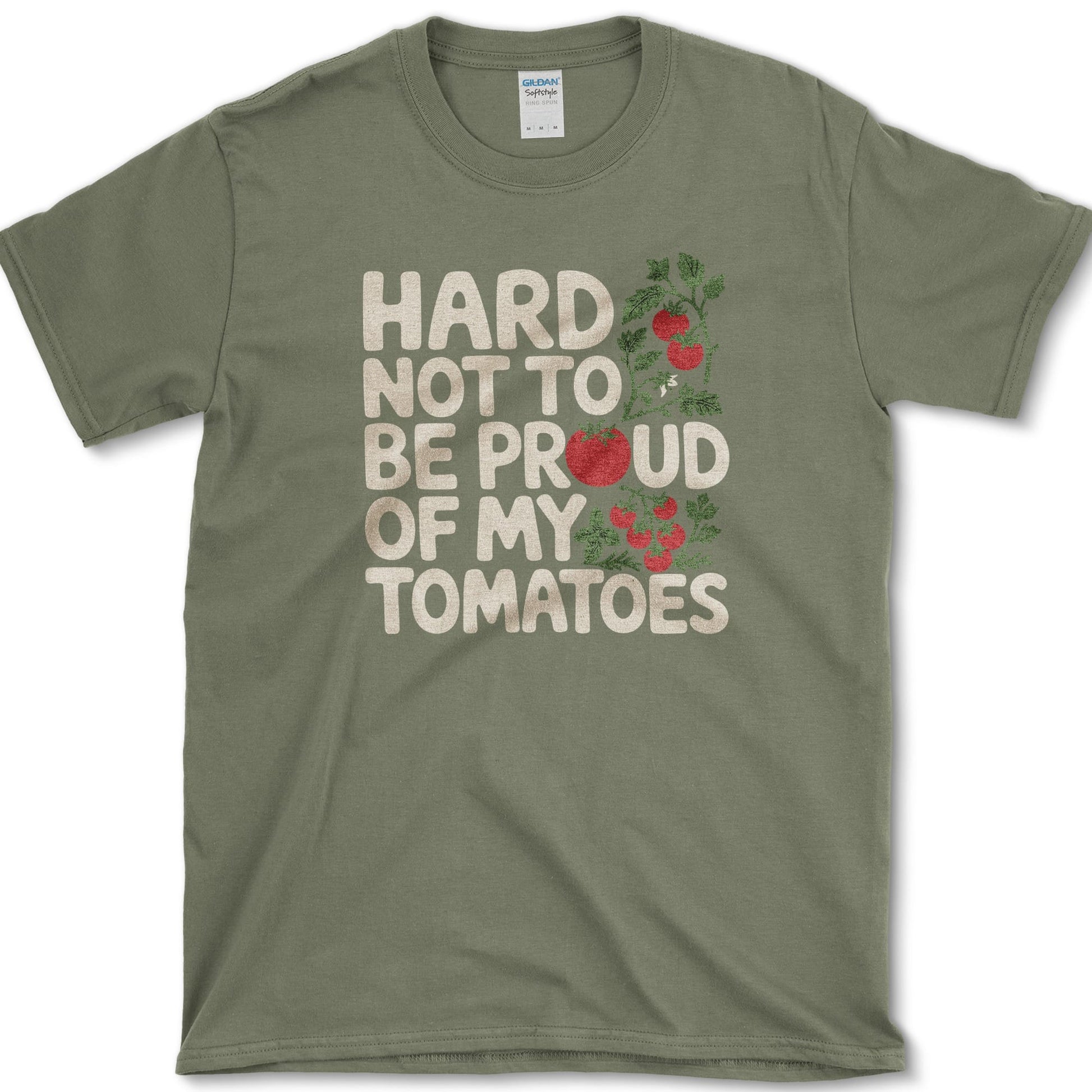 Proud of My Tomatoes T-Shirt S / Military Green Essential Tees
