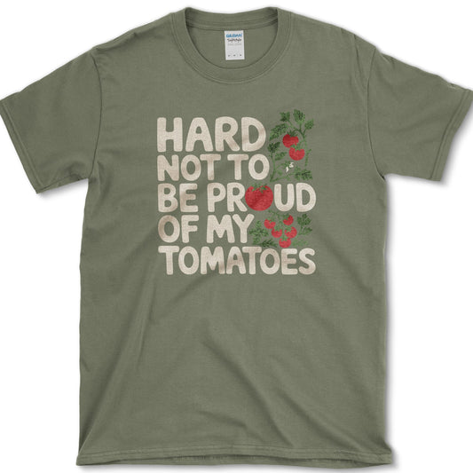 Proud of My Tomatoes T-Shirt S / Military Green Essential Tees