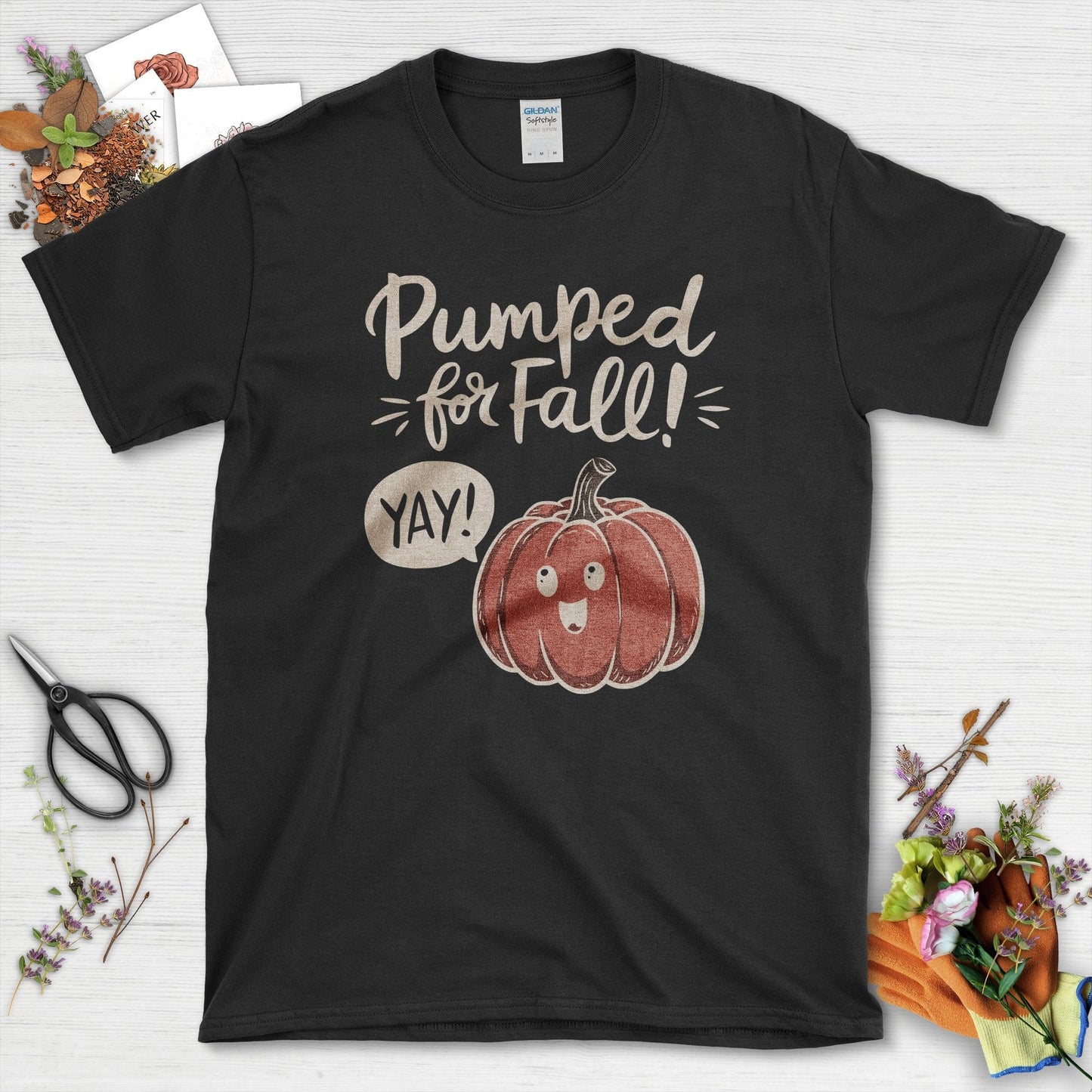 Pumped for Fall Garden T-Shirt Black / S / T-Shirts Physical Item