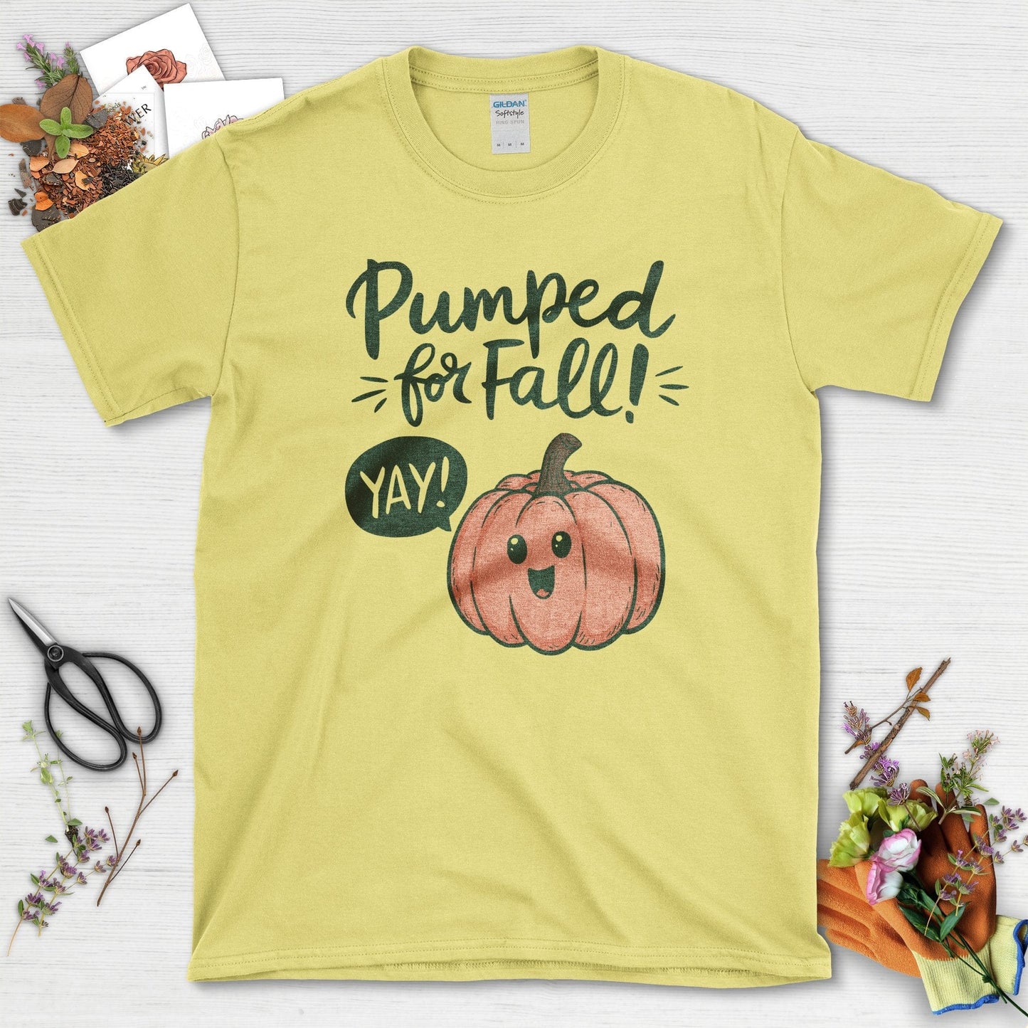 Pumped for Fall Garden T-Shirt Cornsilk / S / T-Shirts Physical Item