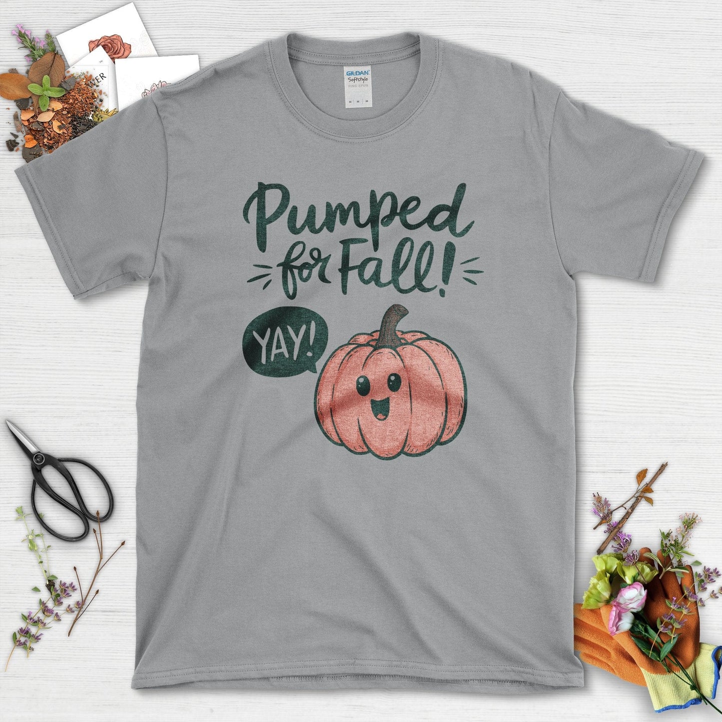 Pumped for Fall Garden T-Shirt Sport Grey / S / T-Shirts Physical Item