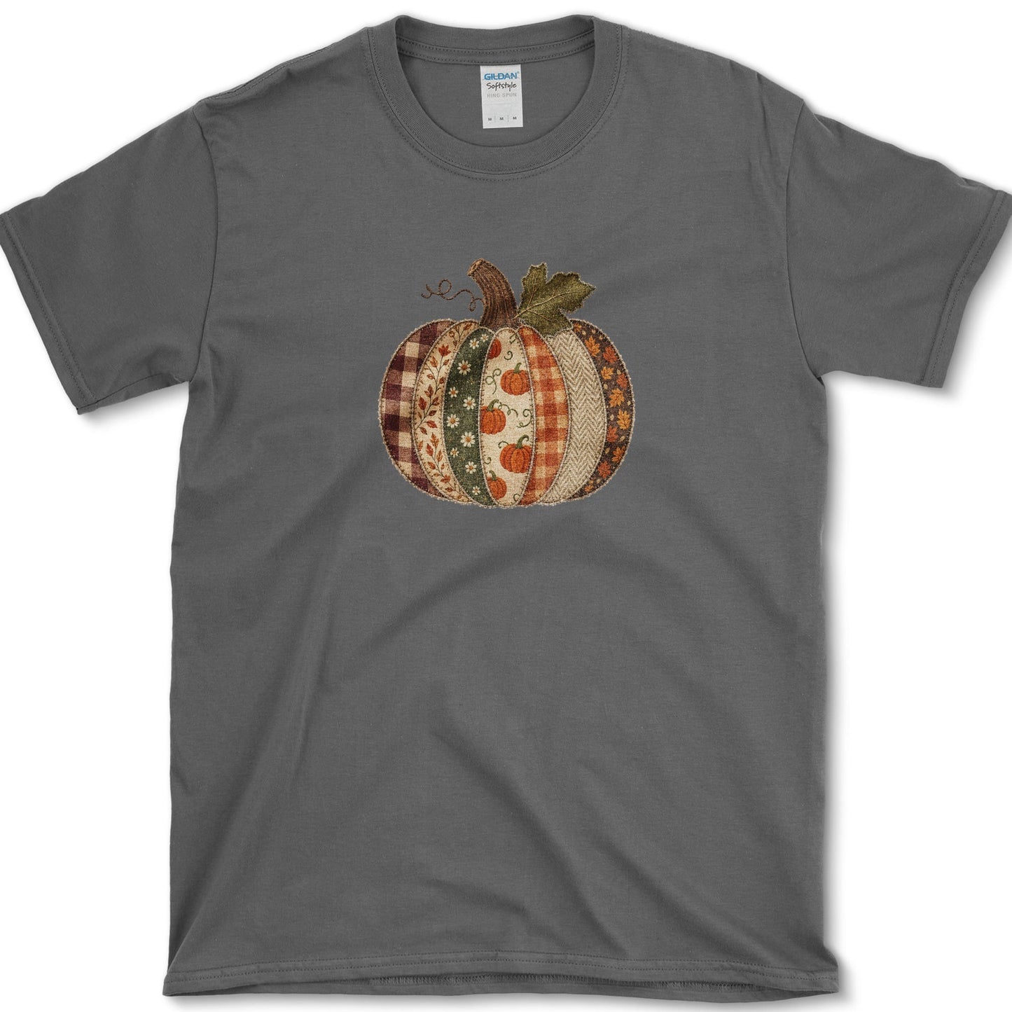 Pumpkin Patchwork T-Shirt Dark Heather / S Essential Tees