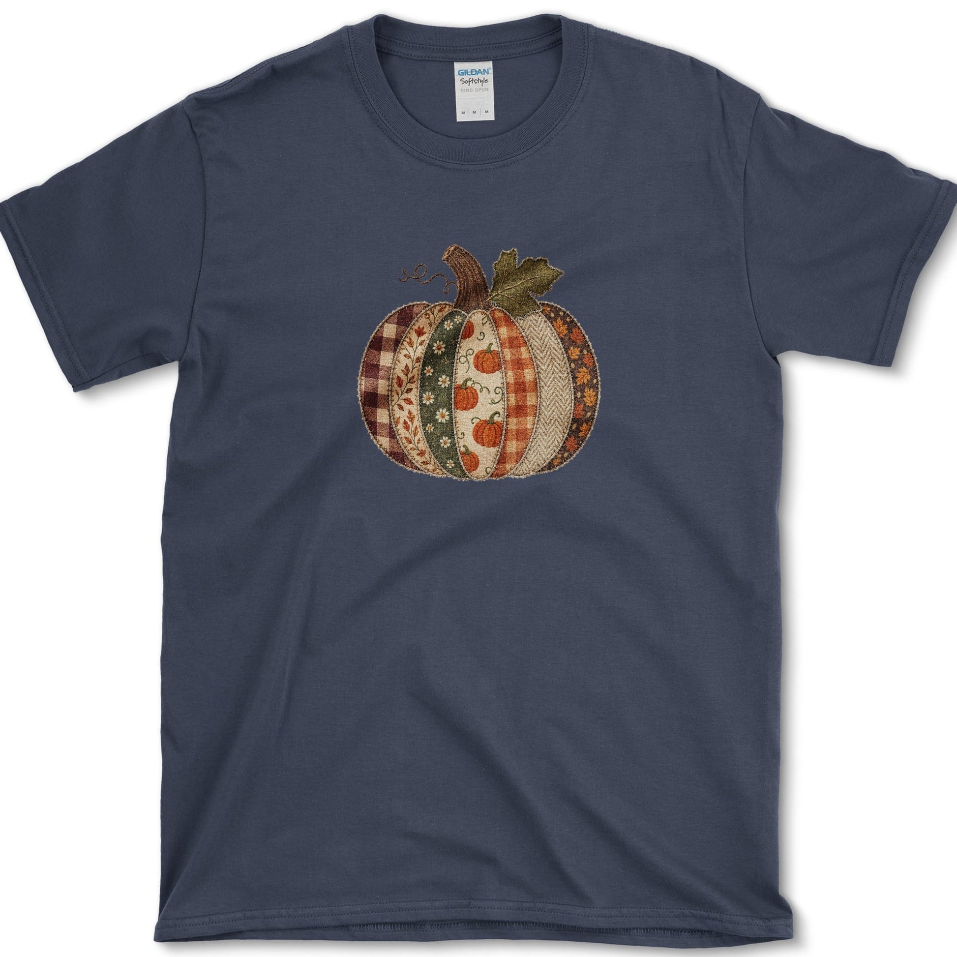 Pumpkin Patchwork T-Shirt Navy / S Essential Tees