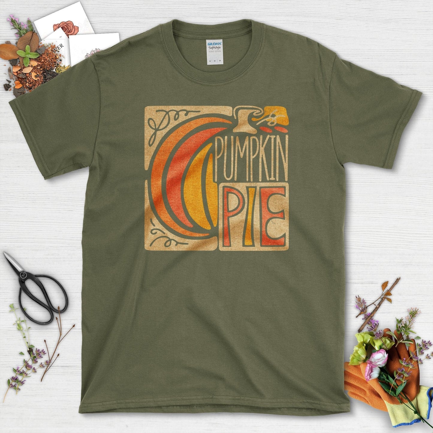 Pumpkin Pie T-Shirt T-Shirts / S / Military Green Physical Item