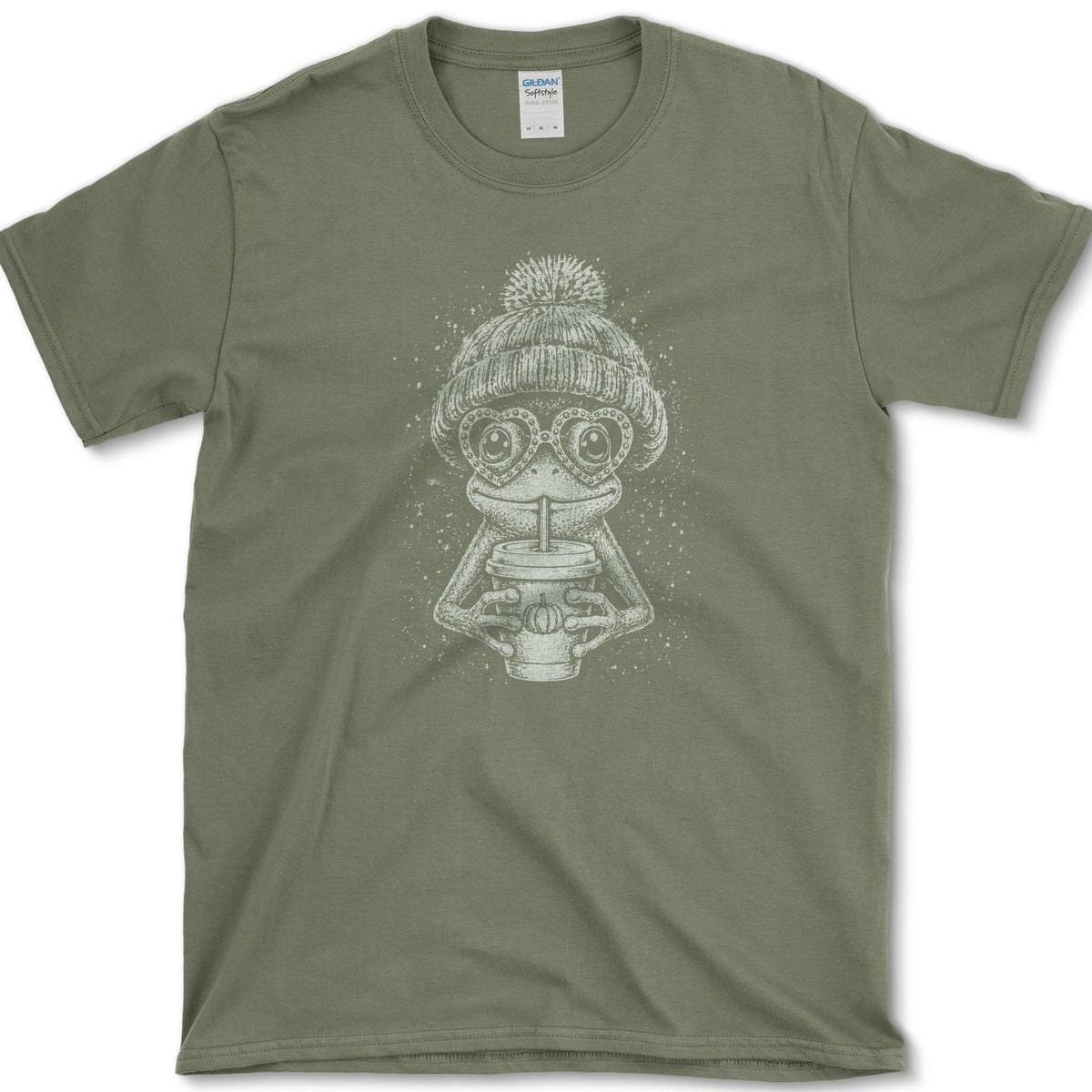 Pumpkin Spice Frog T-Shirt Military Green / S Essential Tees