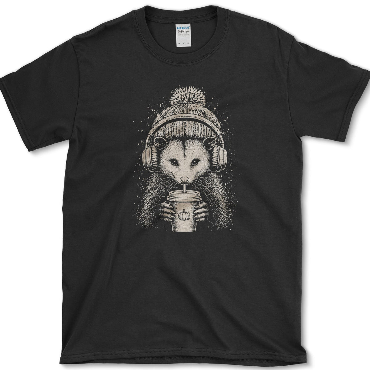 Pumpkin Spice Opossum T-Shirt Black / S Essential Tees