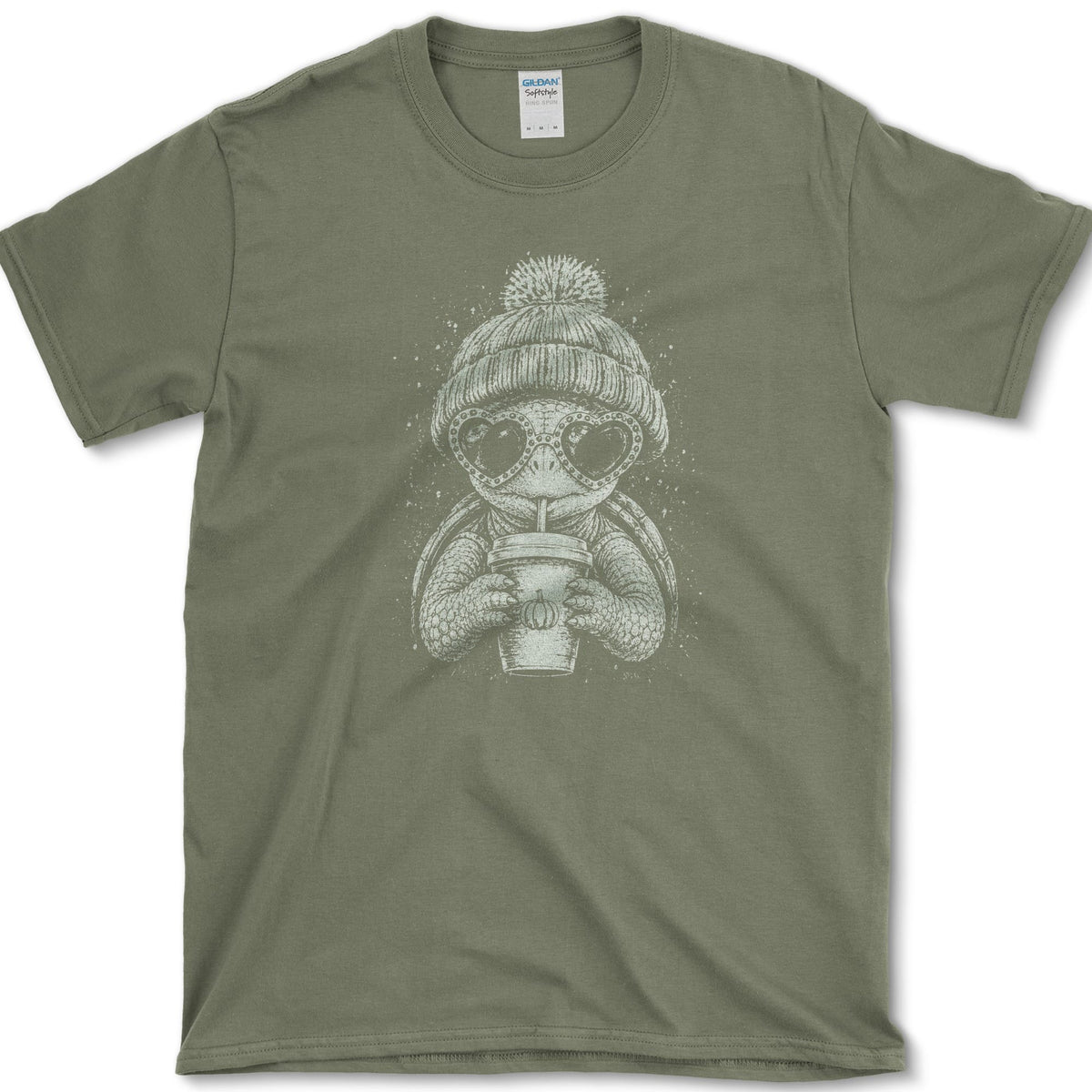 Pumpkin Spice Turtle T-Shirt Military Green / S Essential Tees