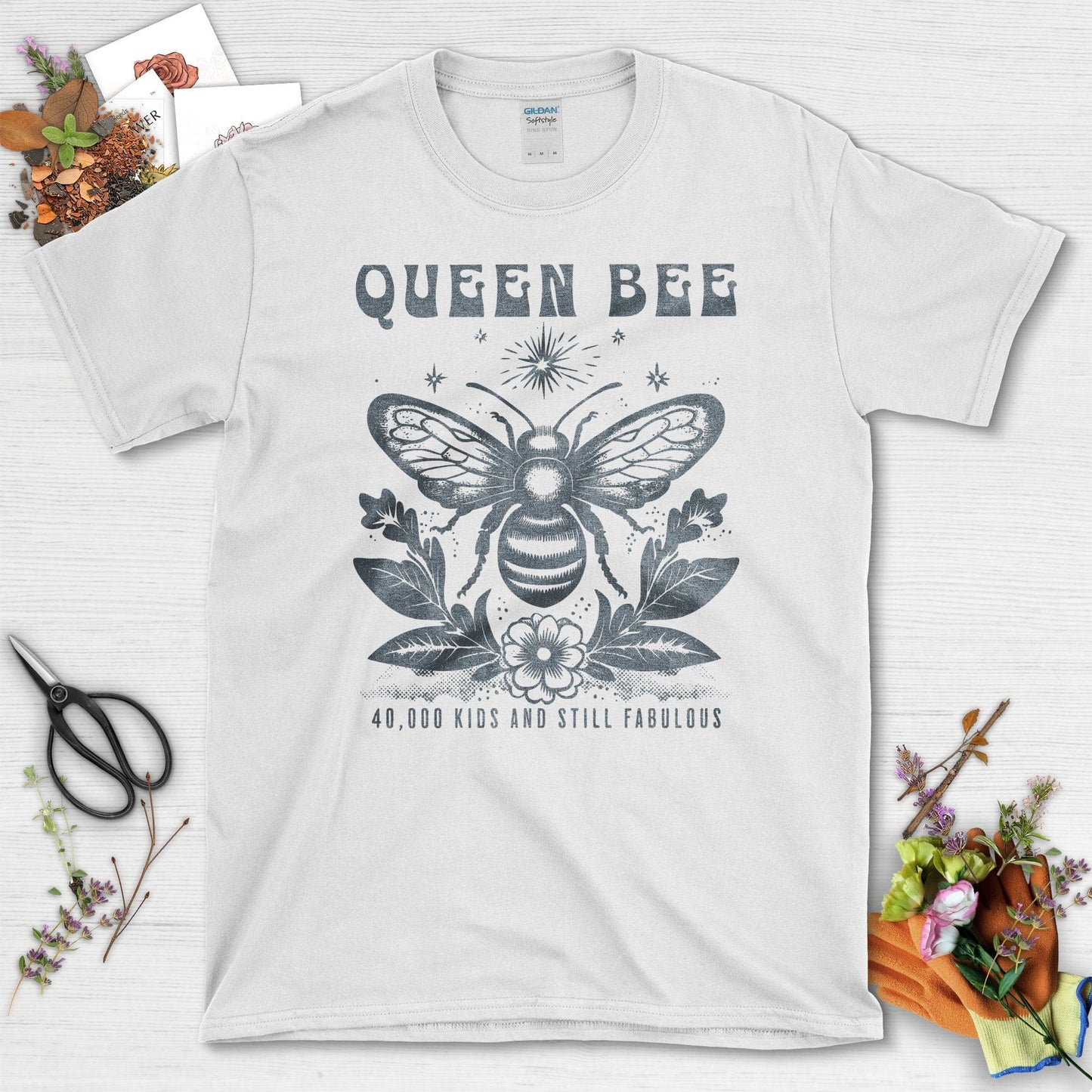 Queen Bee Design Garden-Inspired Inspirational T-Shirts White / S T-Shirt