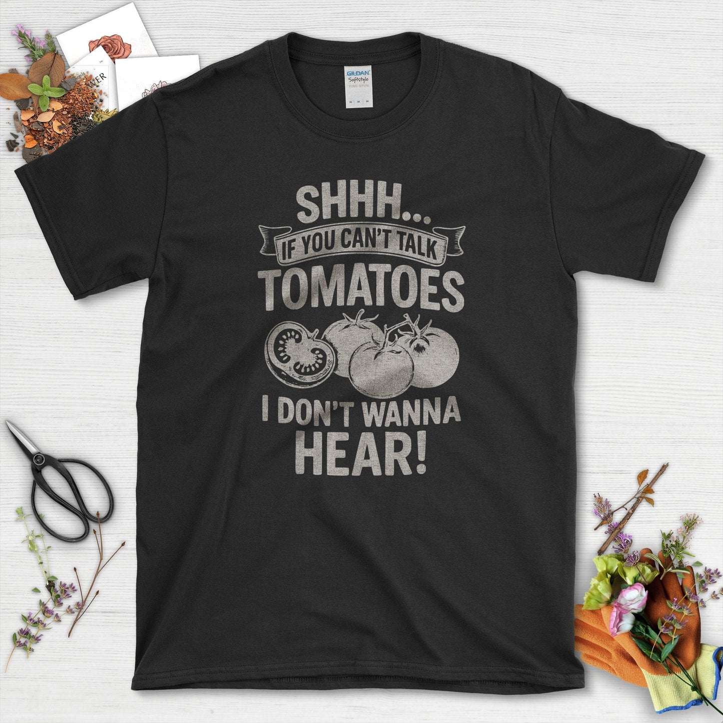Quiet Tomatoes Humor T-Shirt Black / S Physical Item