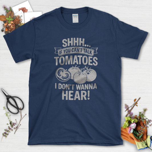 Quiet Tomatoes Humor T-Shirt Navy / S Physical Item