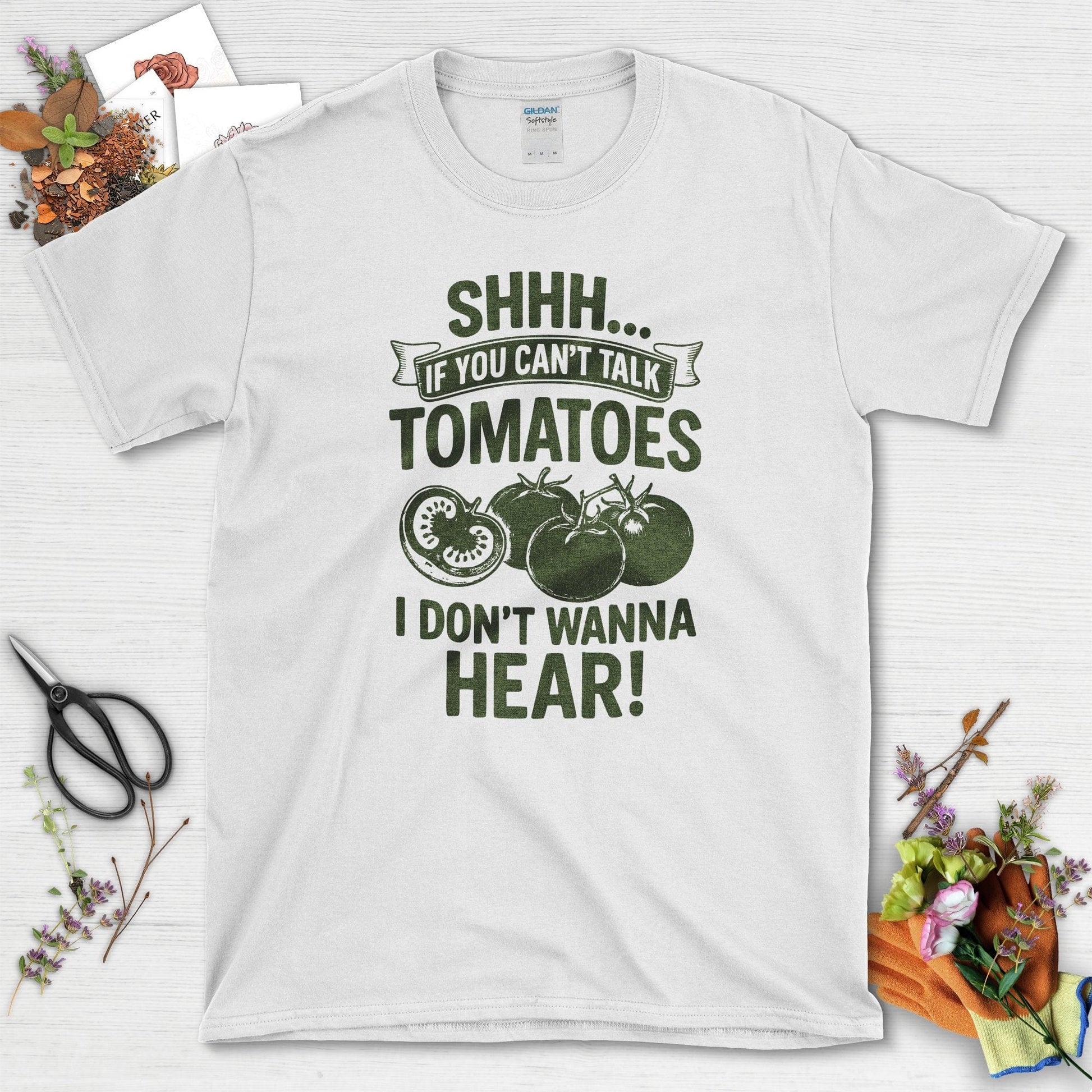 Quiet Tomatoes Humor T-Shirt White / S Physical Item