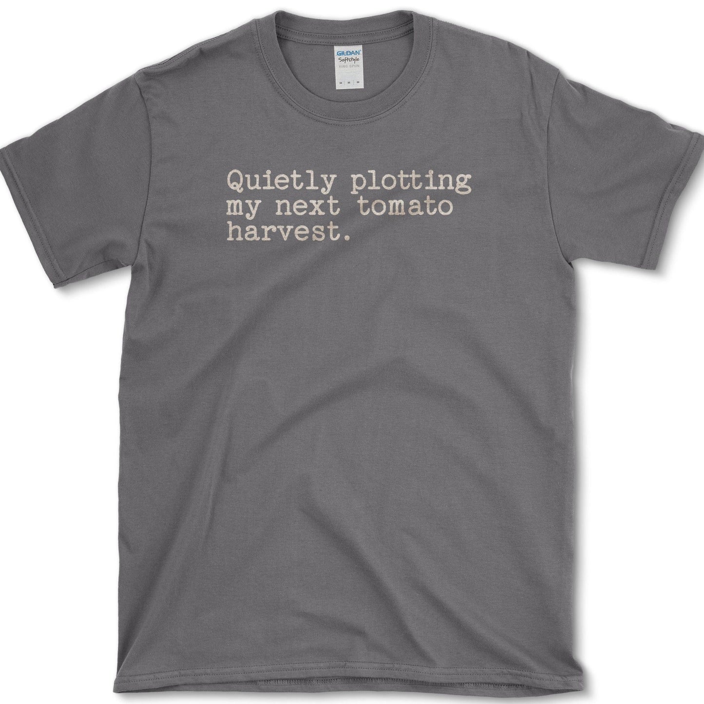 Quietly Plotting Tomato Harvest T-Shirt Charcoal / S Essential Tees