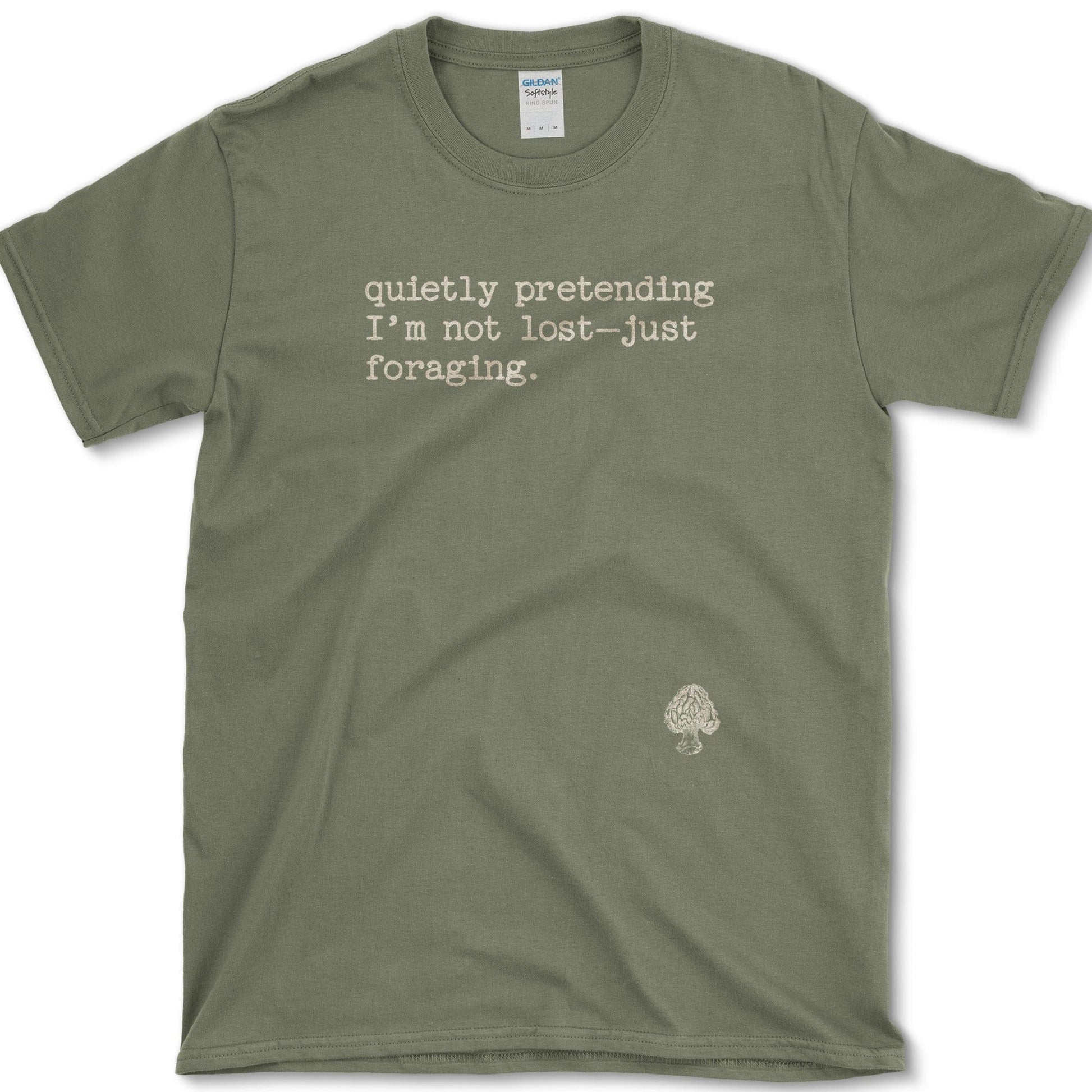 Quietly Pretending Foraging T-Shirt Essential Tees / S / Military Green Physical Item
