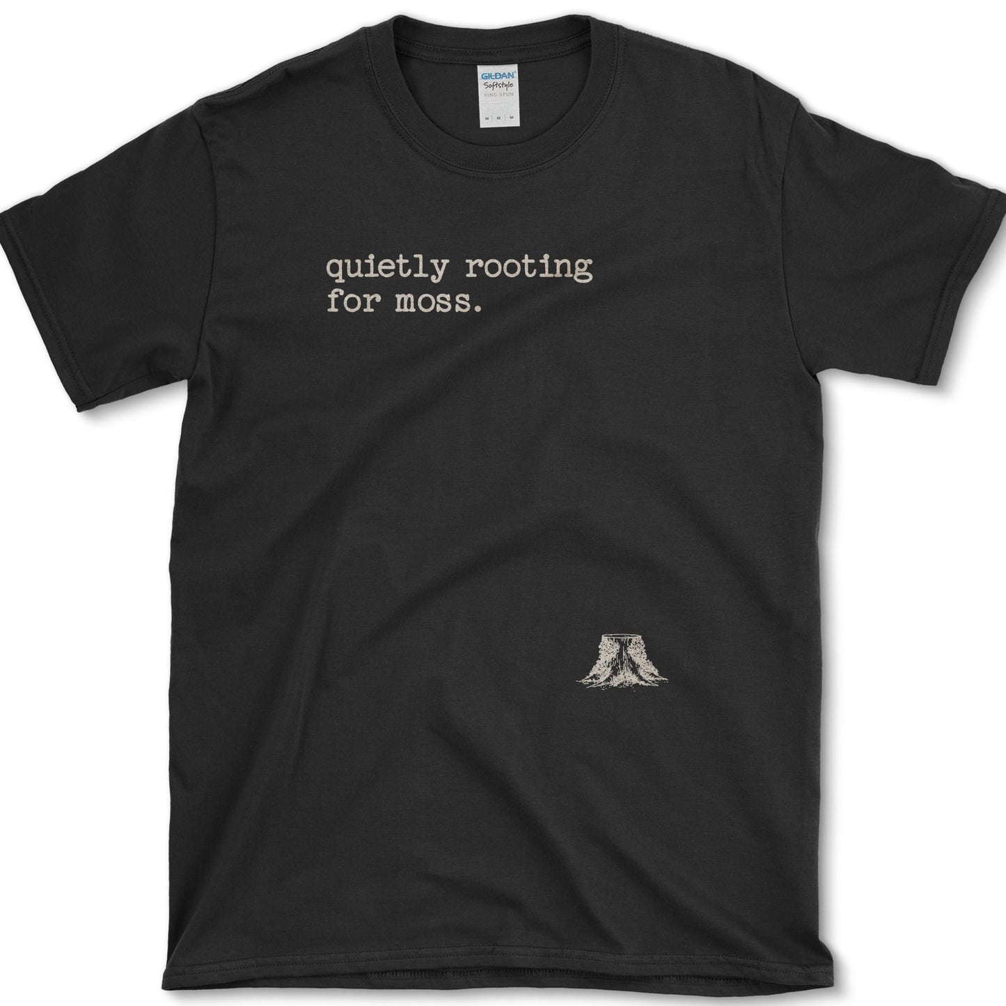 Quietly Rooting for Moss T-Shirt S / Black Essential Tees