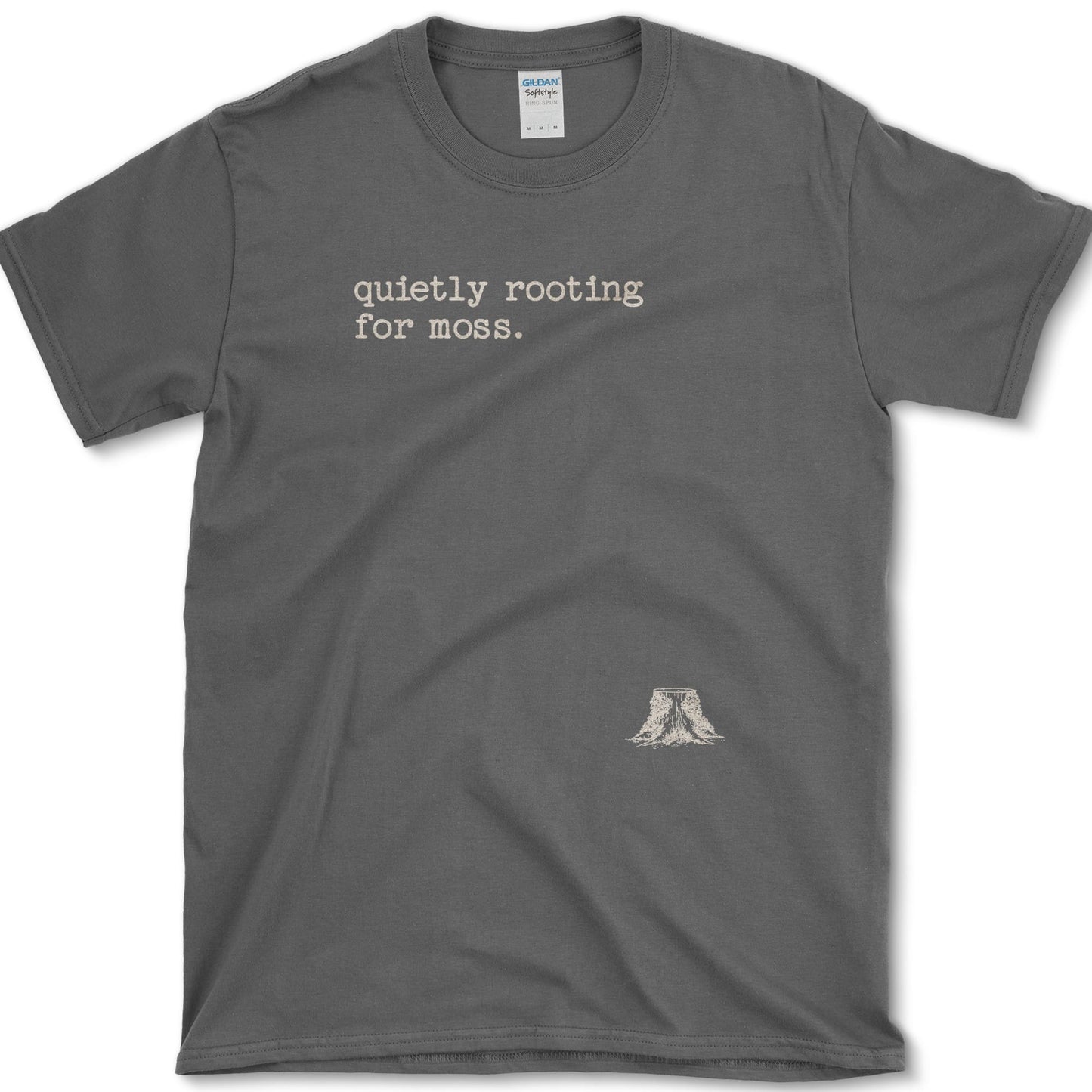 Quietly Rooting for Moss T-Shirt S / Dark Heather Essential Tees