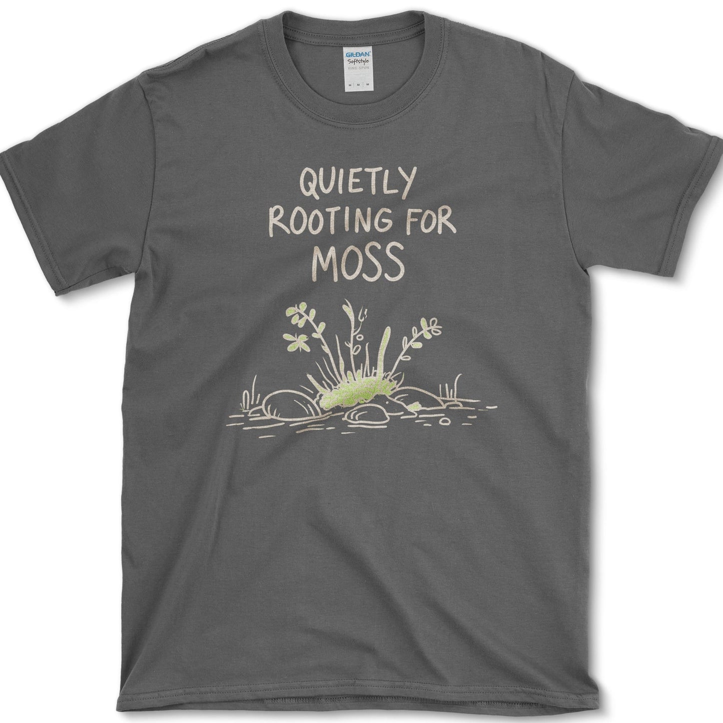 Quietly Rooting For Moss T-Shirt S / Dark Heather Essential Tees