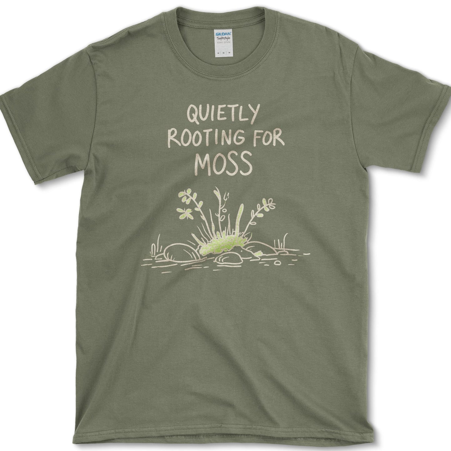 Quietly Rooting For Moss T-Shirt S / Military Green Essential Tees