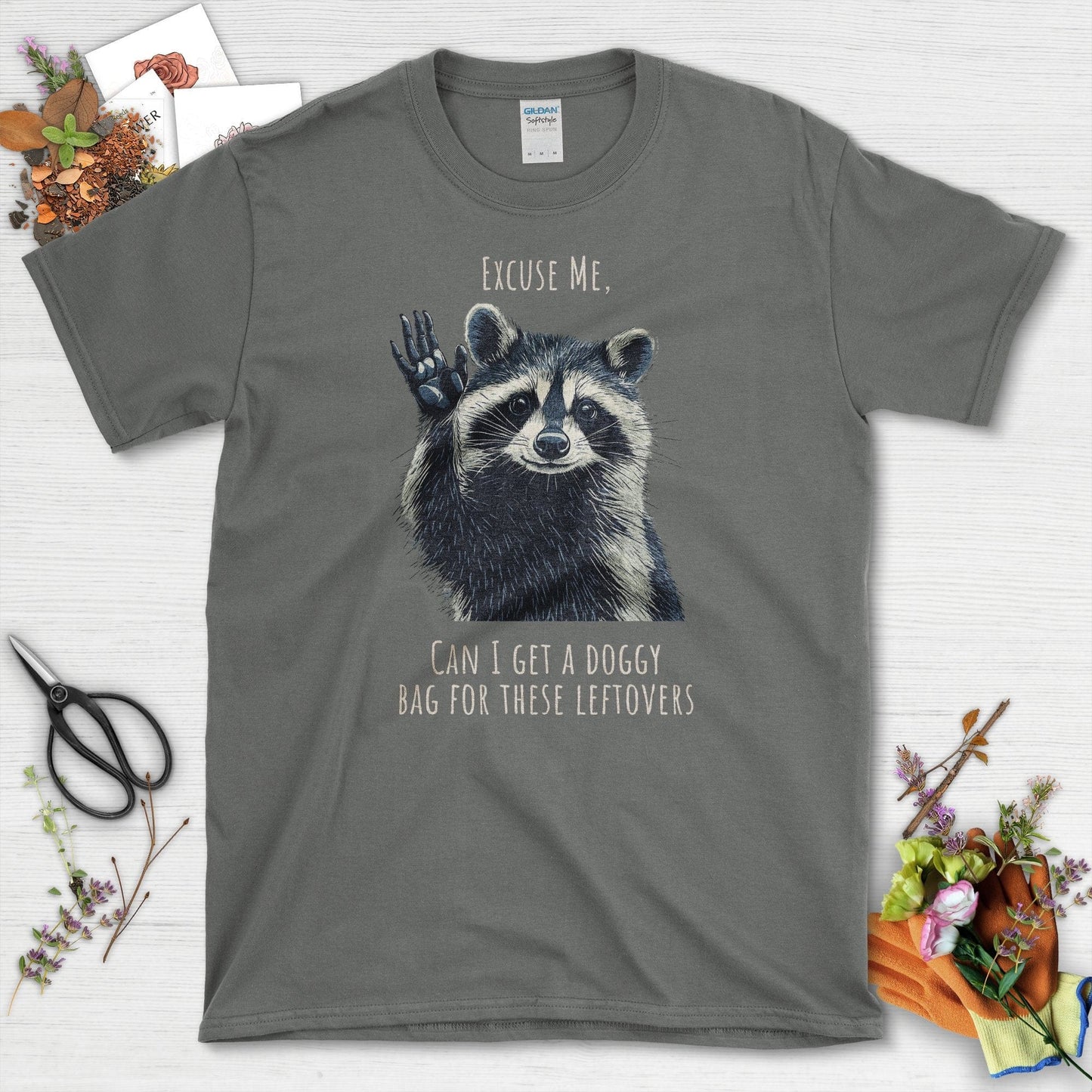 Raccoon Doggy Bag T-Shirt Charcoal / S Physical Item