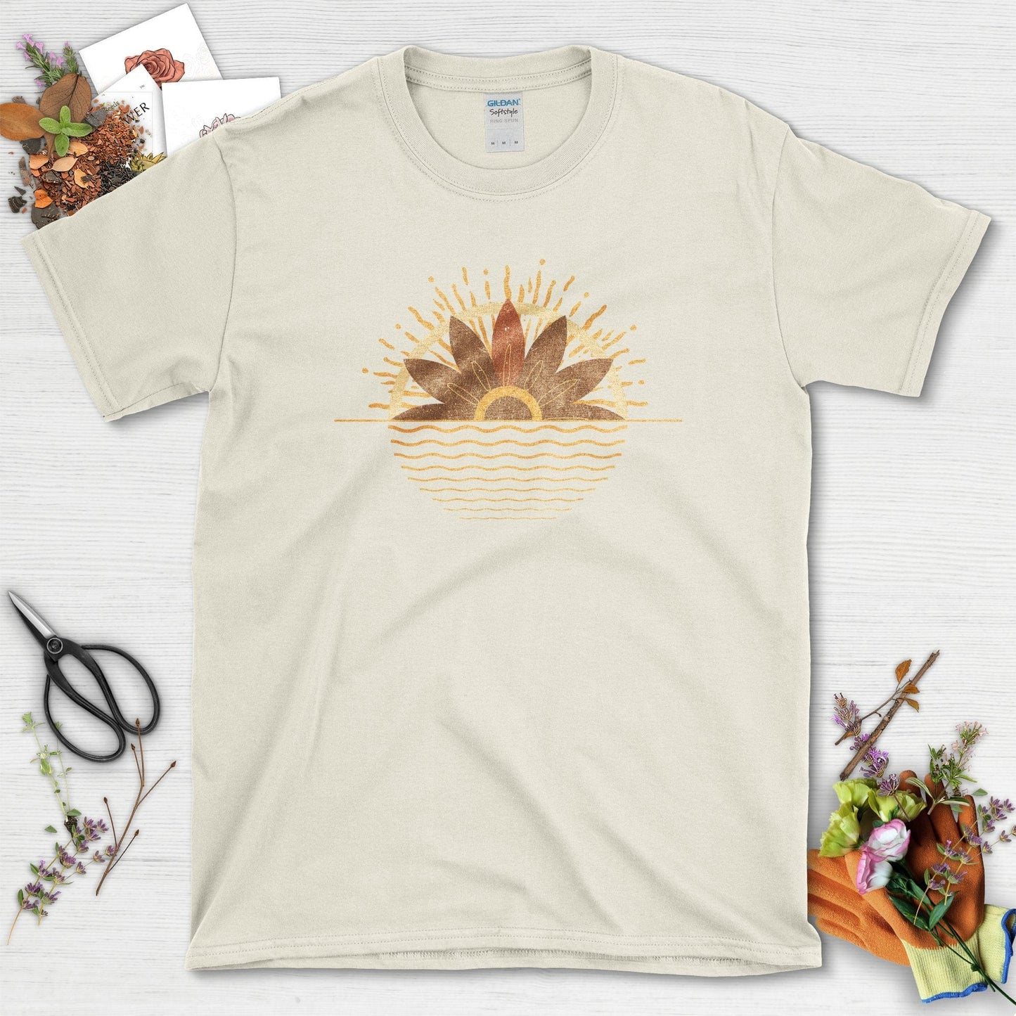 Radiant Sunflower Garden T-Shirt Natural / S T-Shirt