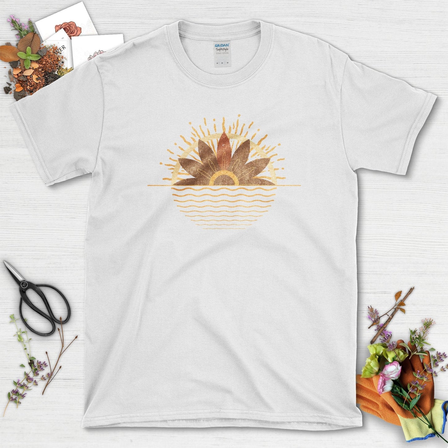 Radiant Sunflower Garden T-Shirt White / S T-Shirt