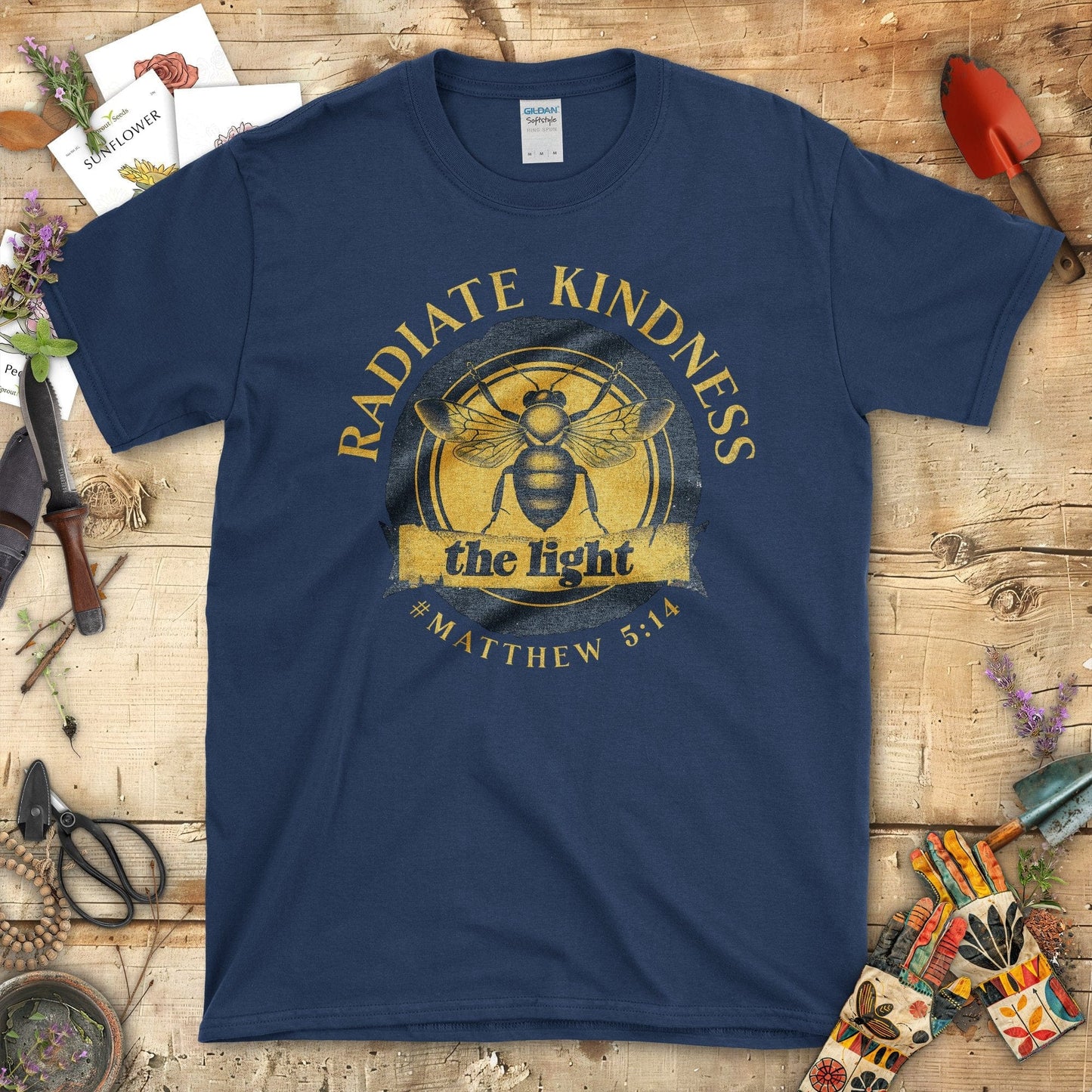 Radiate Kindness The Light Matthew 5:14 T-Shirt Navy / S T-Shirt