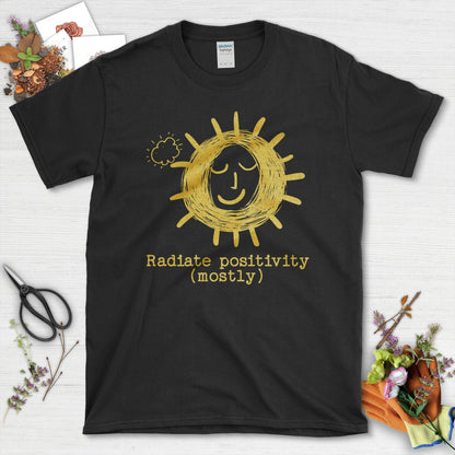 Radiate Positivity Mostly Graphic Illustration T-Shirt Black / S T-Shirt