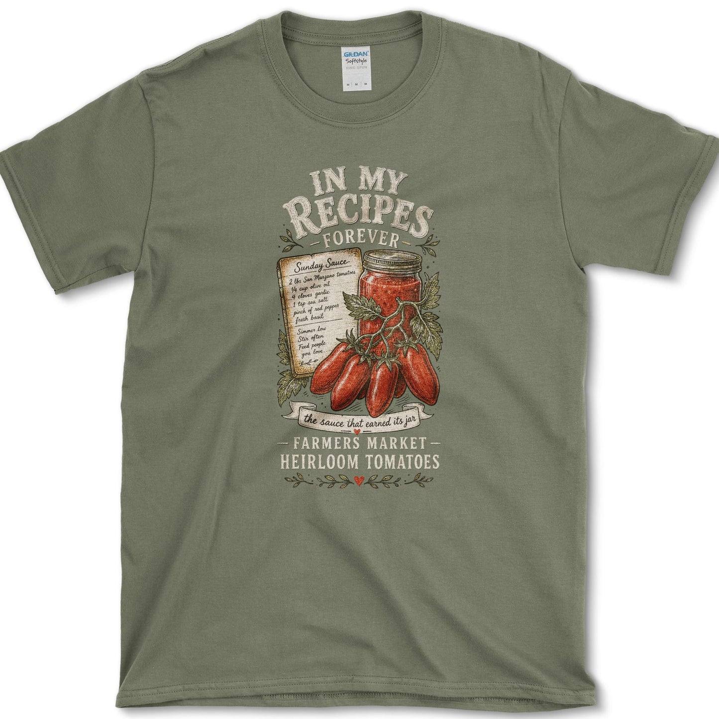 Recipes Forever T-Shirt S / Military Green Essential Tees