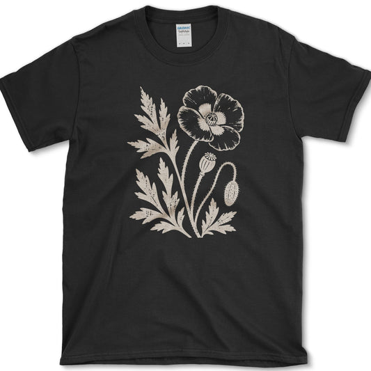 Red Poppy T-Shirt S / Black Essential Tees