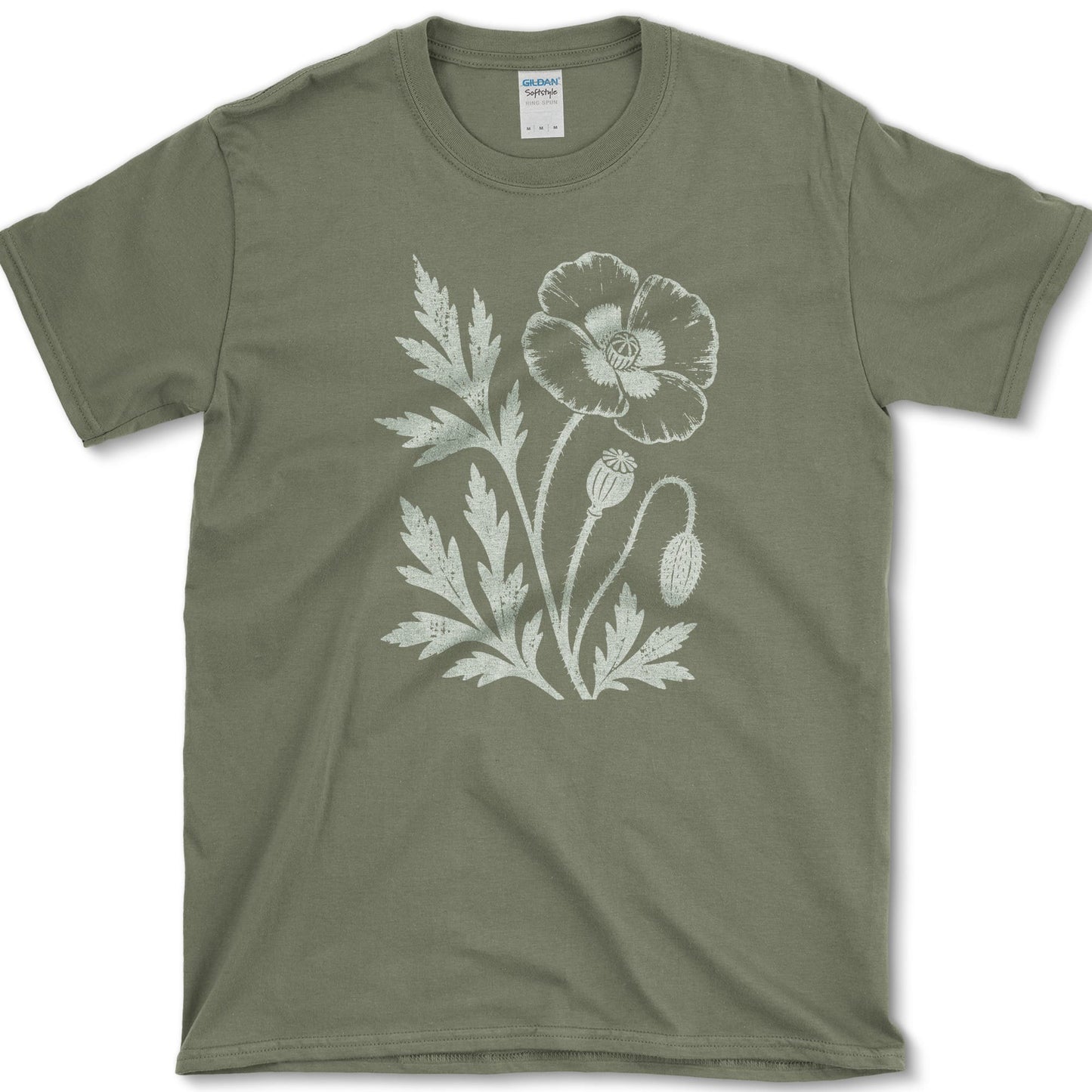 Red Poppy T-Shirt S / Military Green Essential Tees