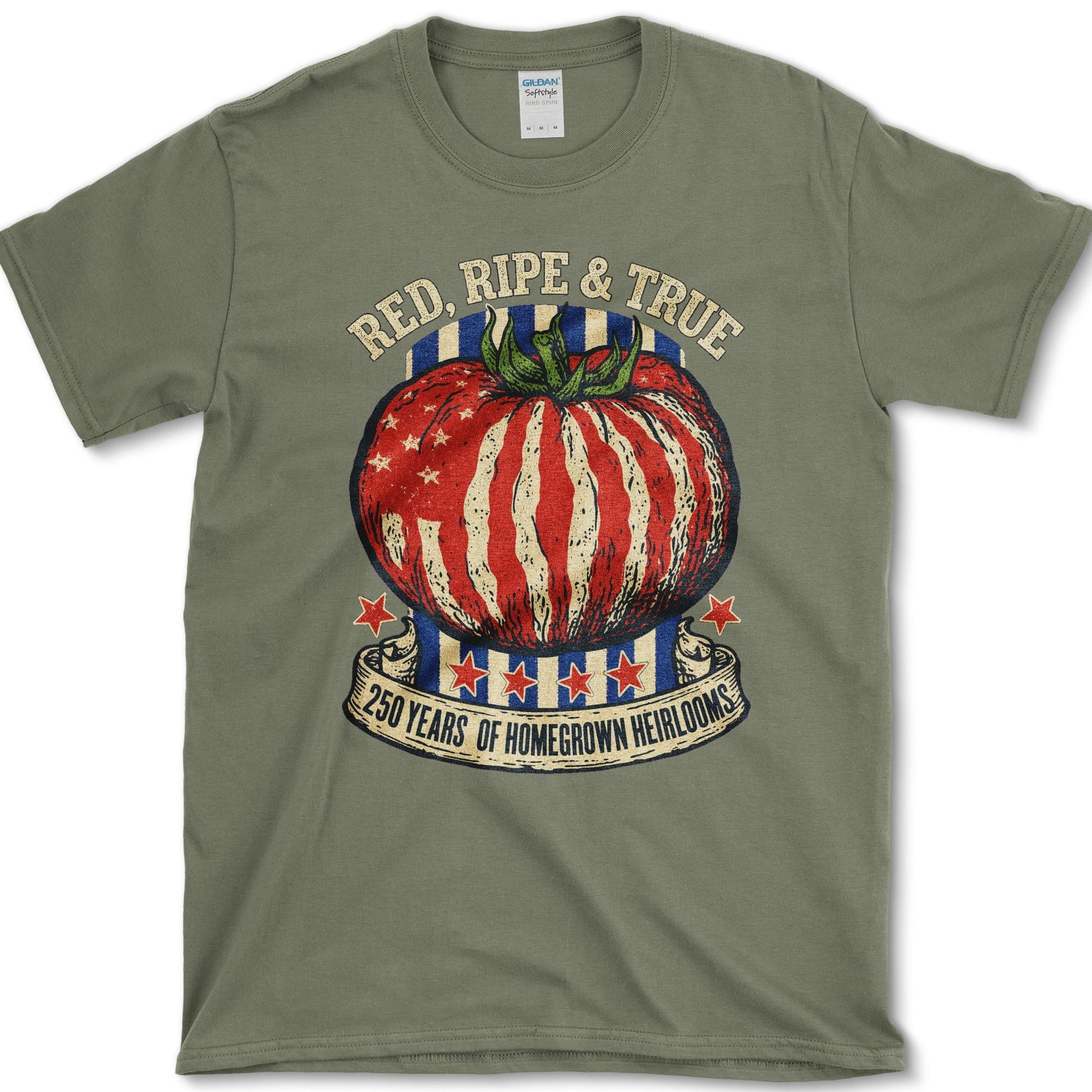 Red Ripe And True T-Shirt S / Military Green Essential Tees