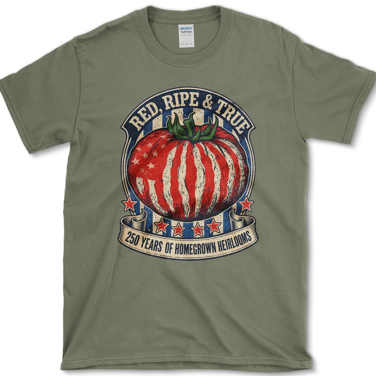 Red Ripe And True T-Shirt S / Military Green Essential Tees