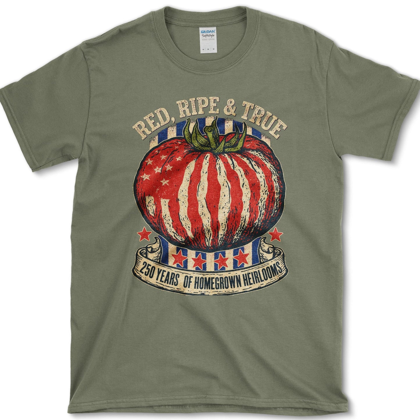 Red Ripe And True T-Shirt S / Military Green Essential Tees