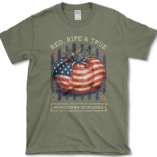 Red, Ripe & True T-Shirt S / Military Green Essential Tees