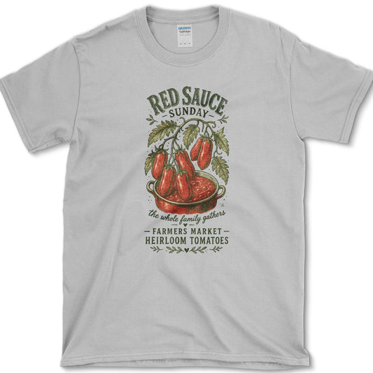 Red Sauce Sunday T-Shirt S / Sport Grey Essential Tees