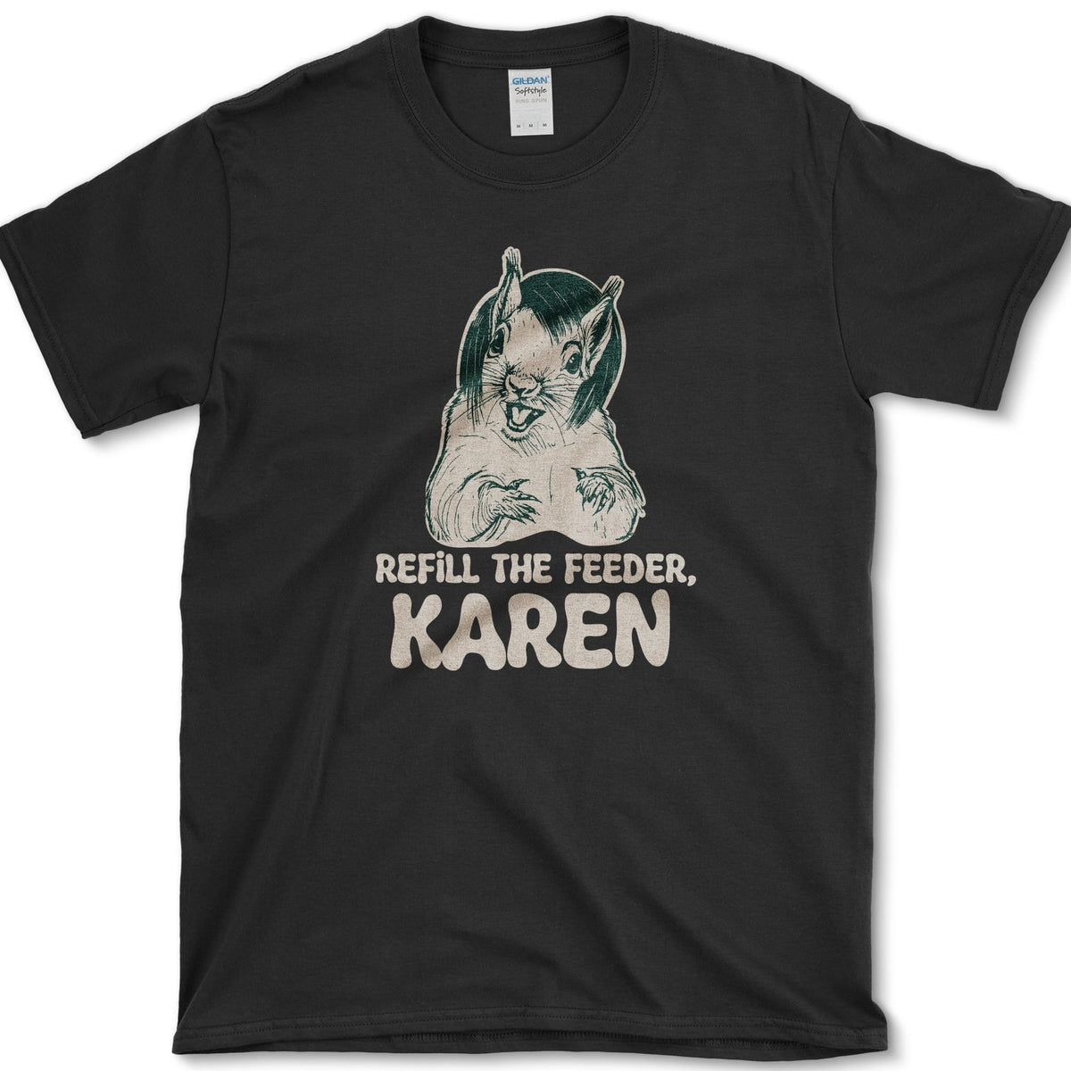 Refill Feeder Karen Squirrel T-Shirt Black / S Essential Tees