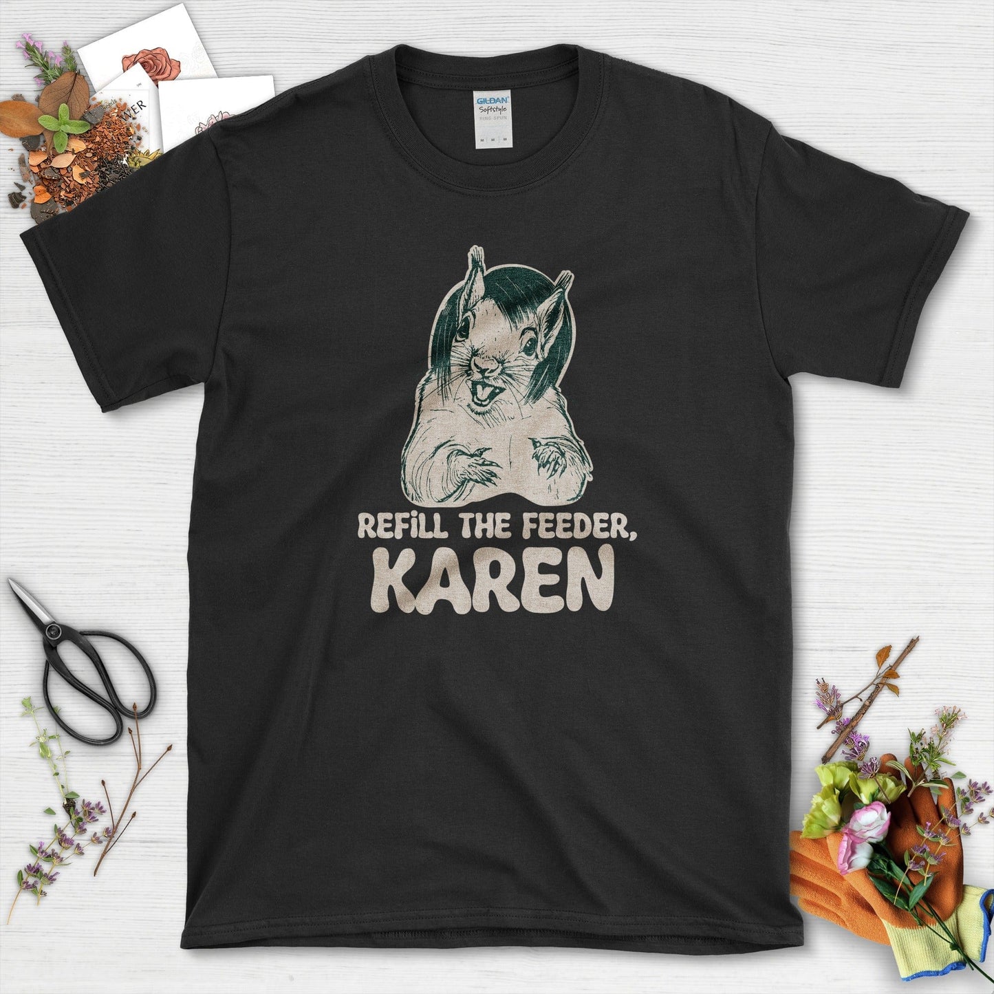 Refill Feeder Karen Squirrel T-Shirt Black / S T-Shirt