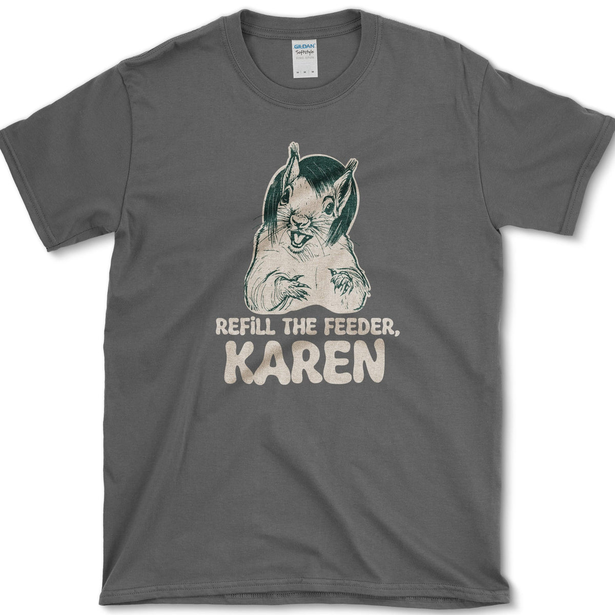 Refill Feeder Karen Squirrel T-Shirt Dark Heather / S Essential Tees