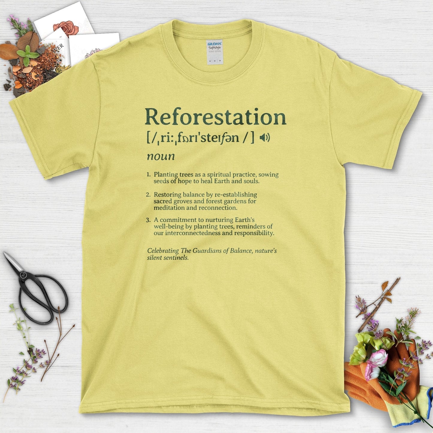 Reforestation Spiritual Practice Definition T-Shirt Cornsilk / S T-Shirt