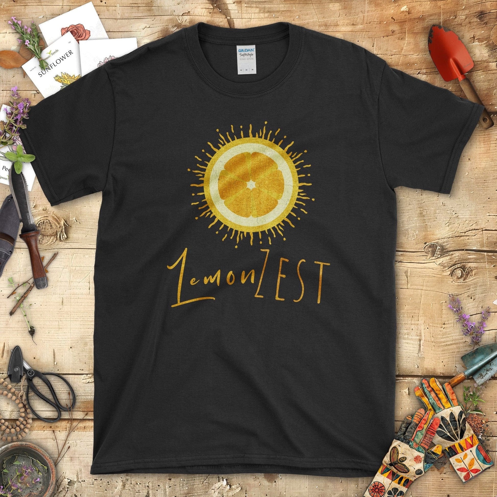 Refreshing Lemon Zest Summer Graphic Print T-Shirt Black / S T-Shirt