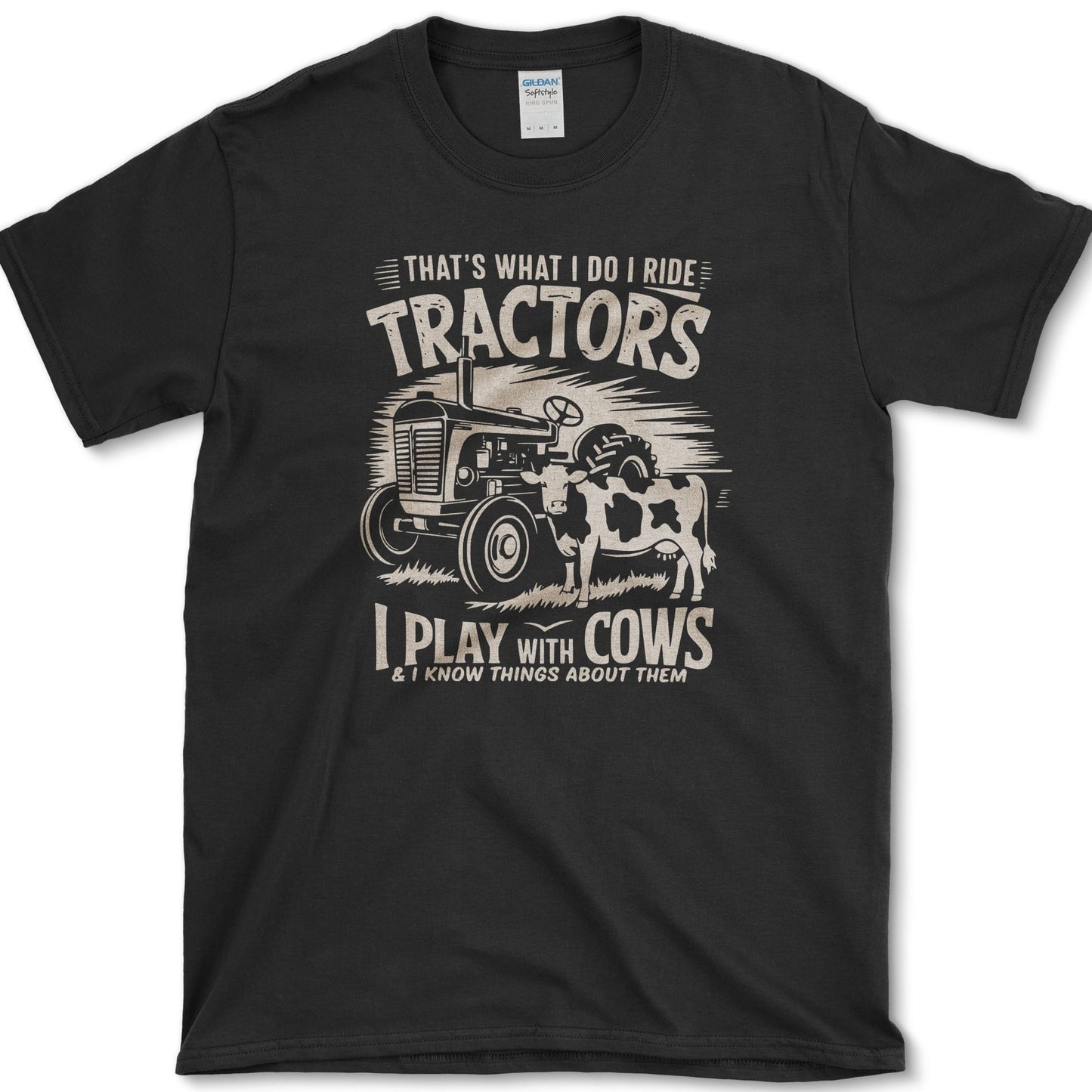 Ride Tractors design featuring tractor artwork on a t-shirt