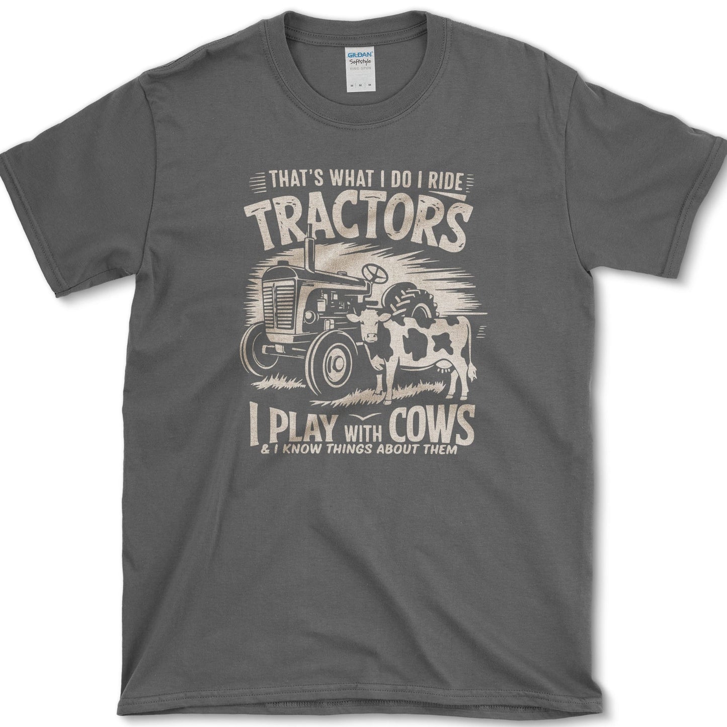 Ride Tractors design featuring tractor artwork on a t-shirt