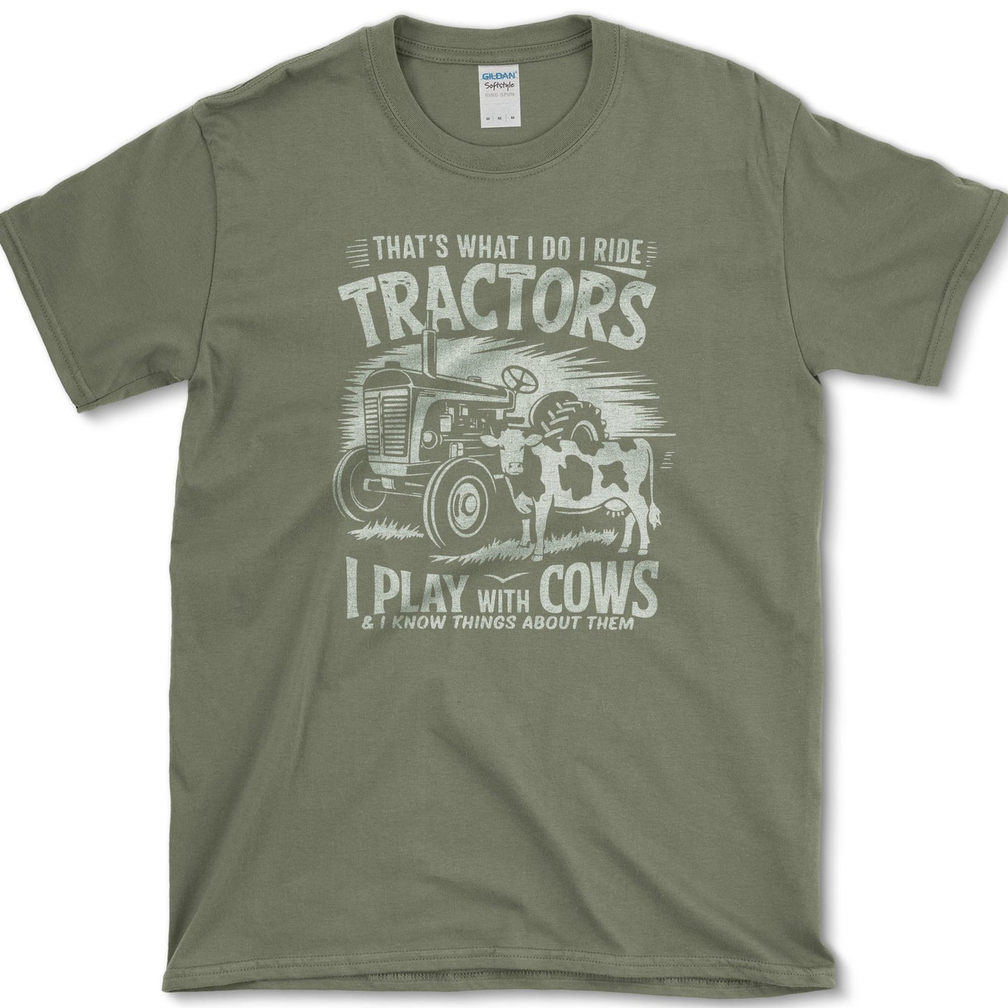 Ride Tractors design featuring tractor artwork on a t-shirt