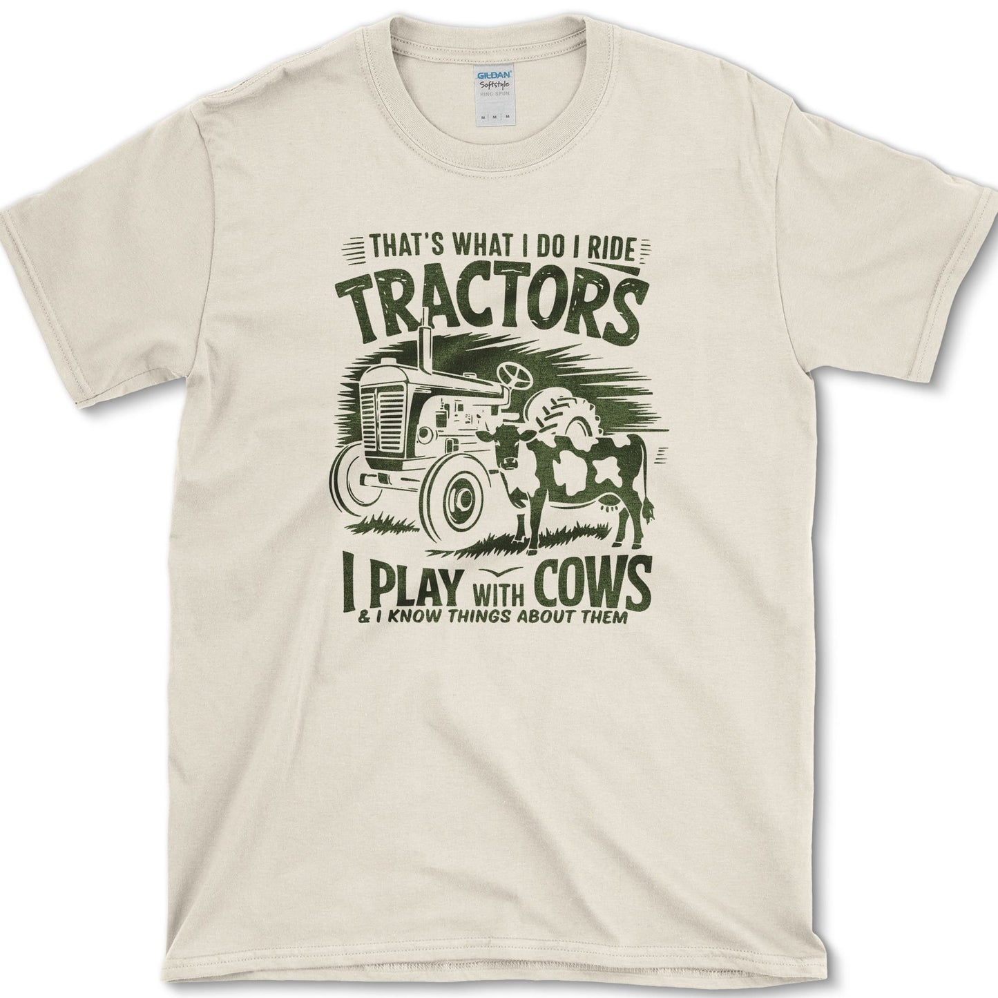 Ride Tractors design featuring tractor artwork on a t-shirt