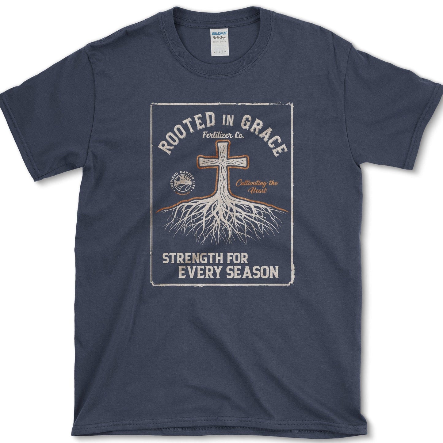 Rooted in Grace T-Shirt Essential Tees / S / Navy Physical Item