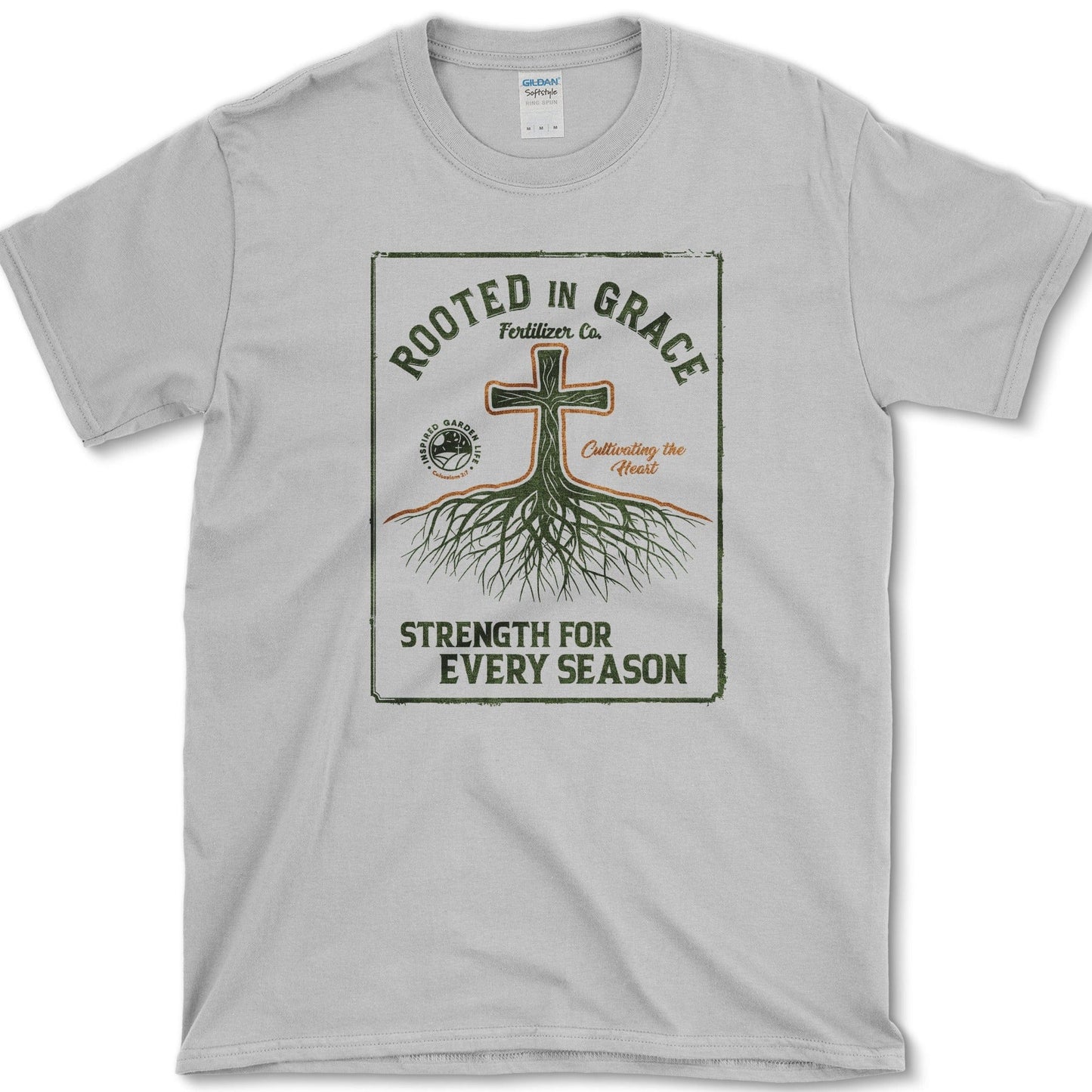 Rooted in Grace T-Shirt Essential Tees / S / Sport Grey Physical Item